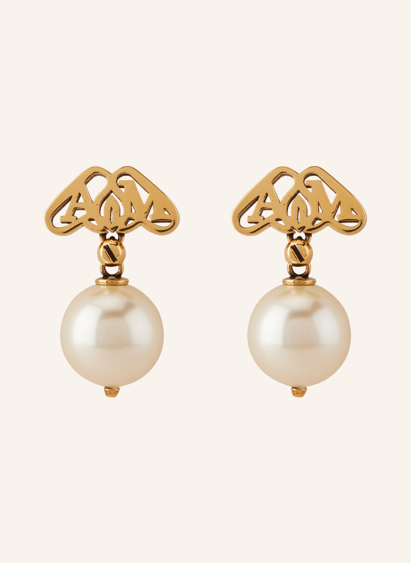Alexander McQUEEN Dangle earrings, Color: GOLD/ WHITE (Image 1)