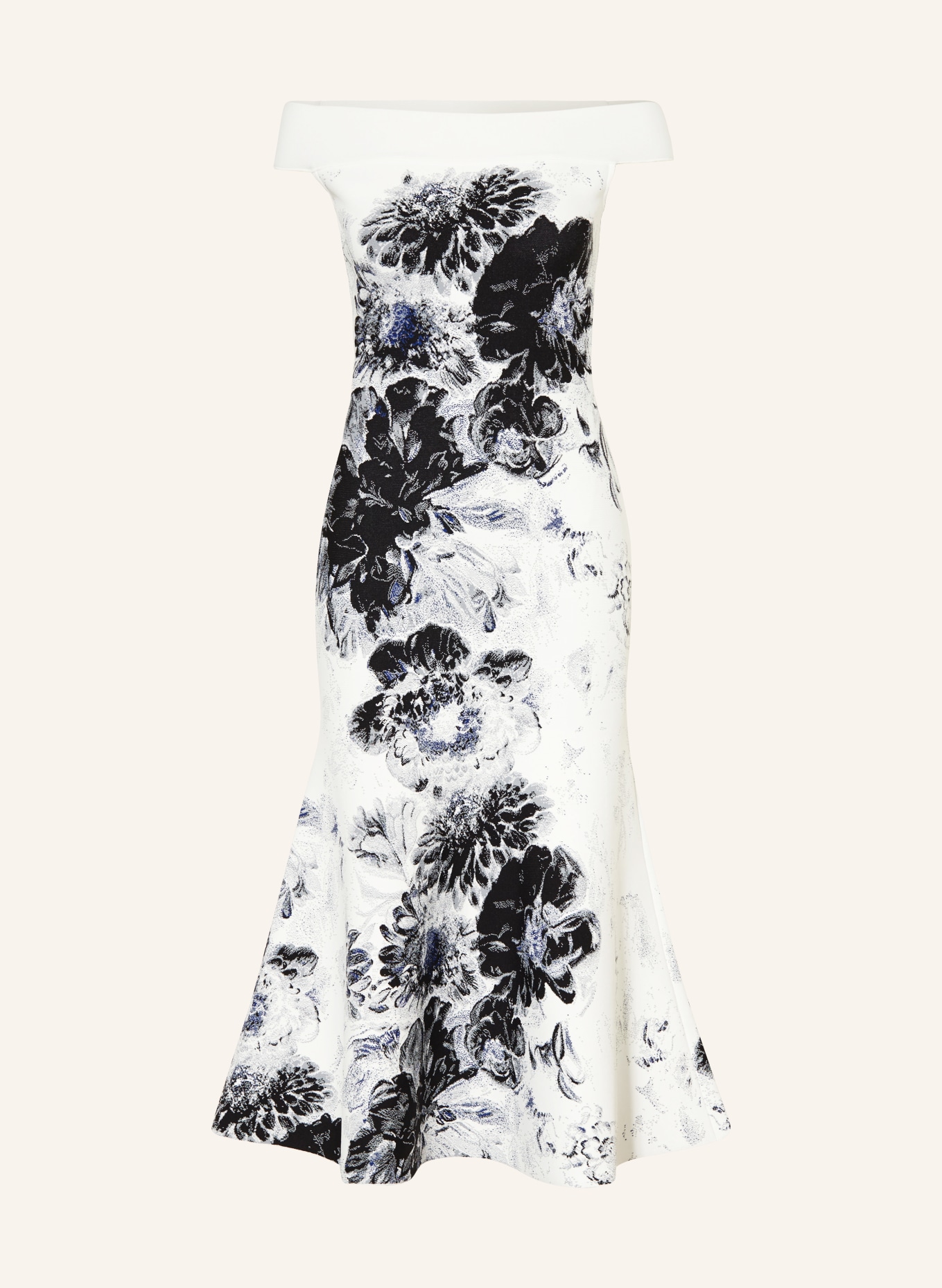 Alexander McQUEEN Off-shoulder dress, Color: BLACK/ BLUE GRAY (Image 1)