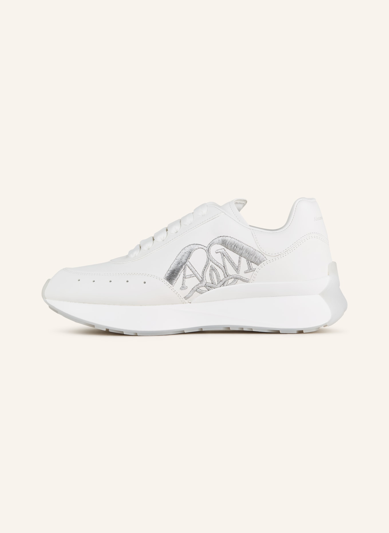 Alexander McQUEEN Sneakers with glitter thread, Color: WHITE/ SILVER (Image 4)