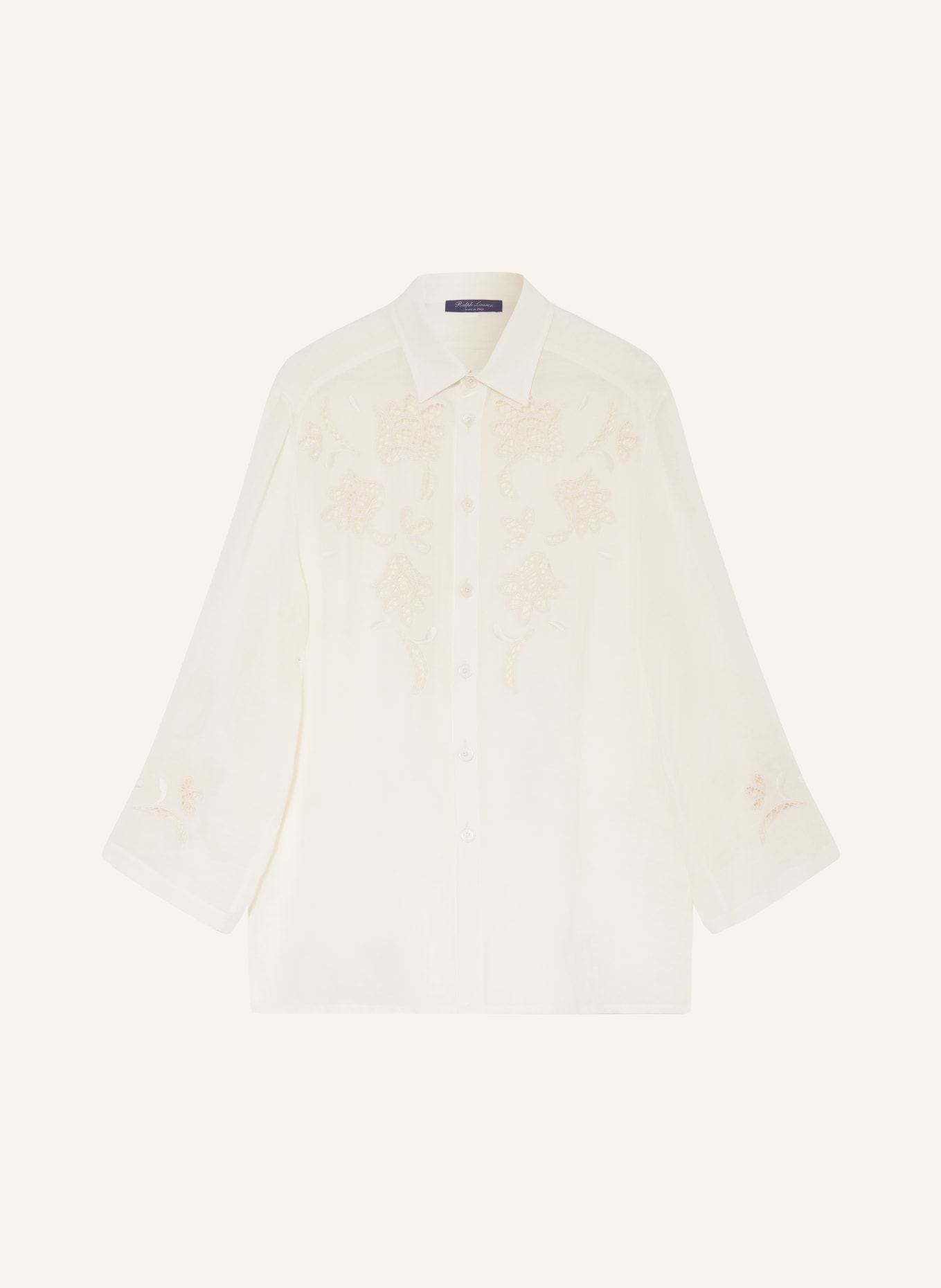 RALPH LAUREN Collection Shirt blouse HOLBERT with linen, Color: CREAM (Image 1)