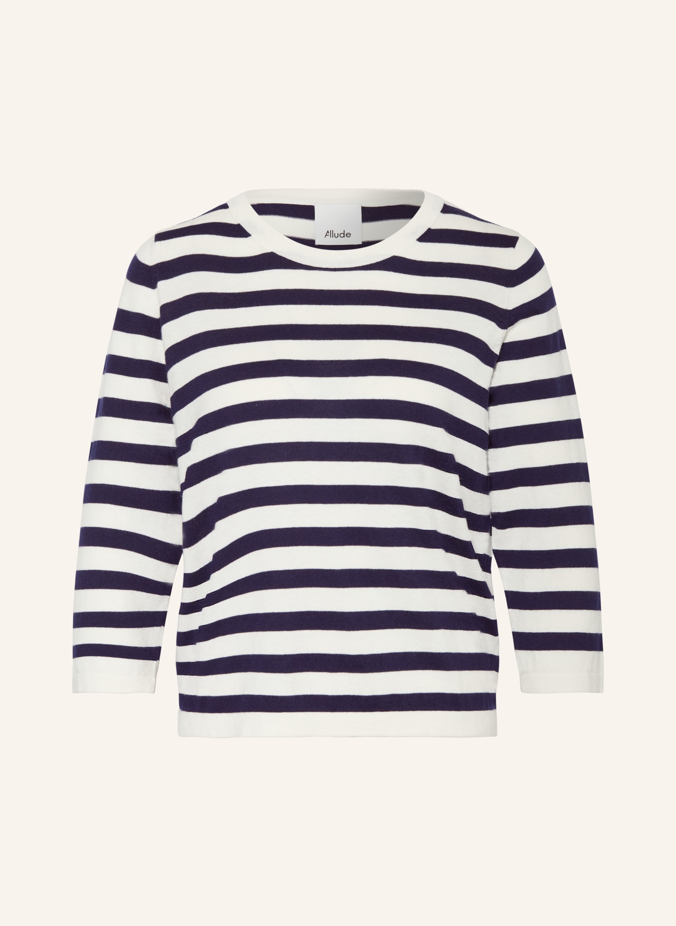 ALLUDE Sweater, Color: WHITE/ DARK BLUE (Image 1)