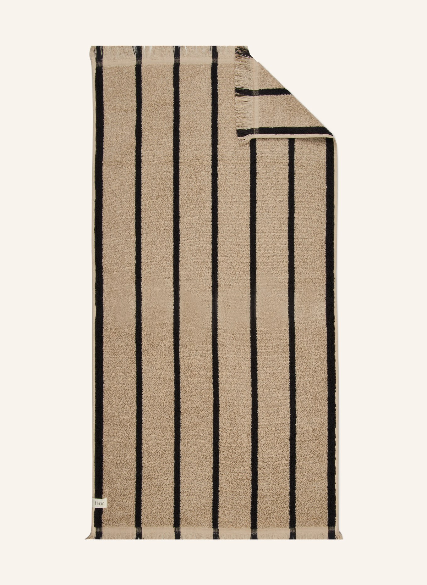 Ferm LIVING Towel ALEE, Color: BEIGE/ BLACK (Image 1)