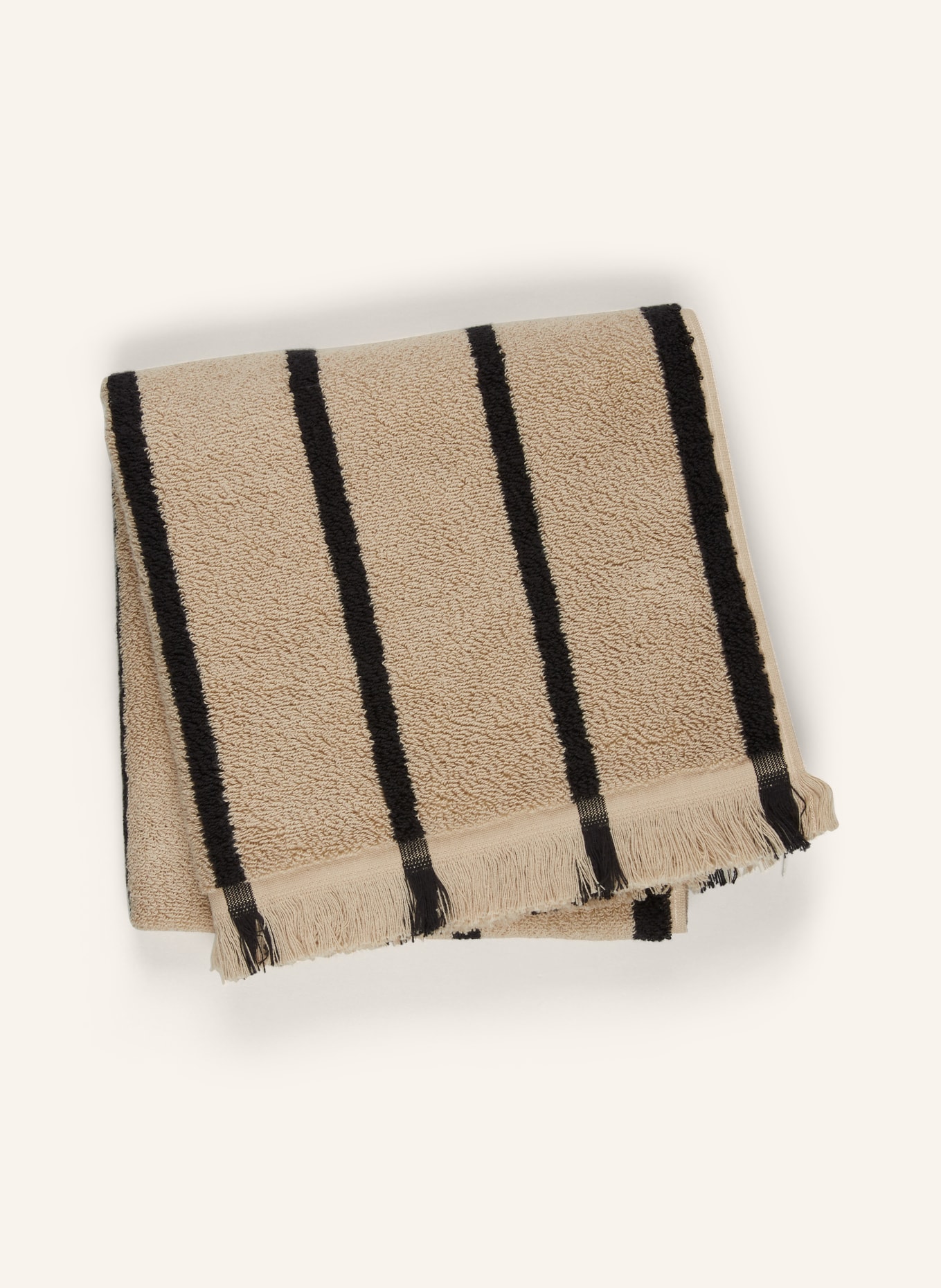 Ferm LIVING Towel ALEE, Color: BEIGE/ BLACK (Image 2)