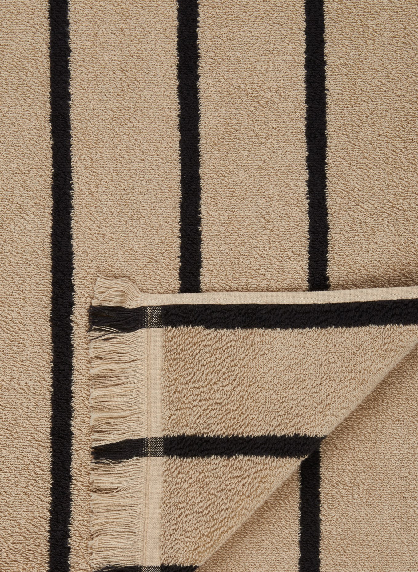 Ferm LIVING Towel ALEE, Color: BEIGE/ BLACK (Image 3)