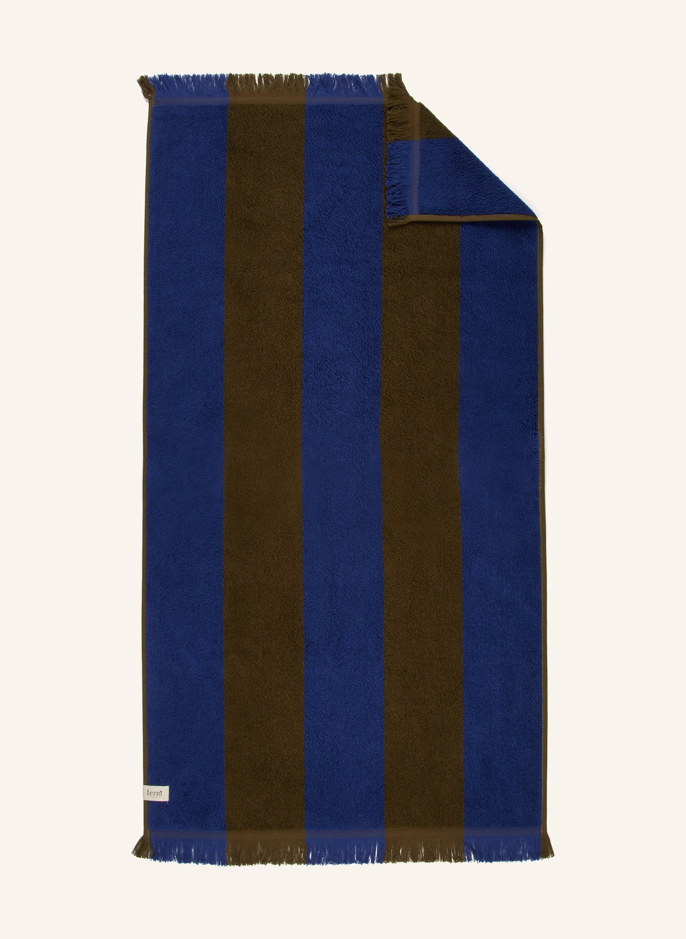 Ferm LIVING Towel ALEE, Color: BLUE/ DARK GRAY (Image 1)