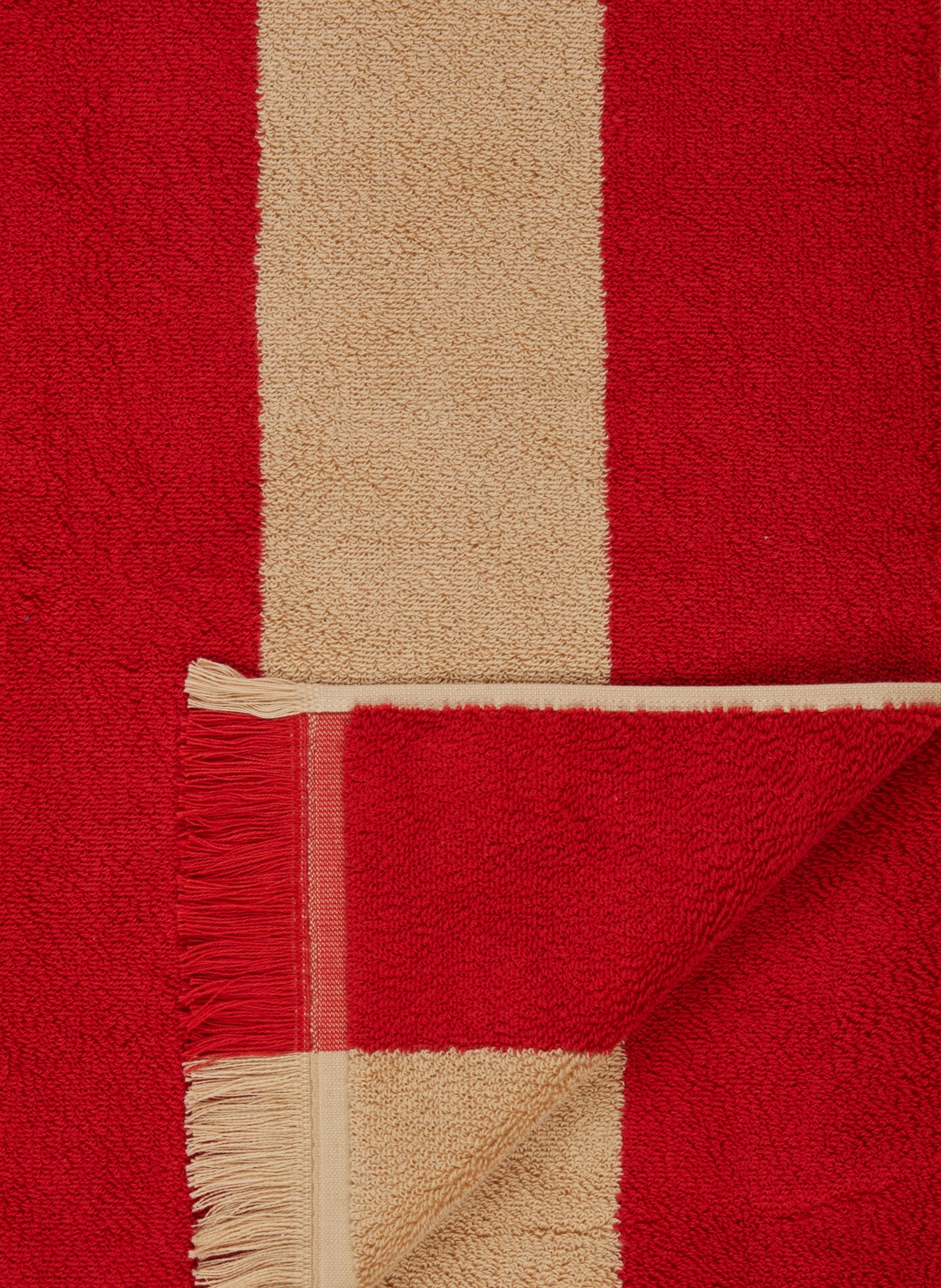 Ferm LIVING Ręcznik ALEE, Kolor: BEŻOWY/ CZERWONY (Obrazek 3)