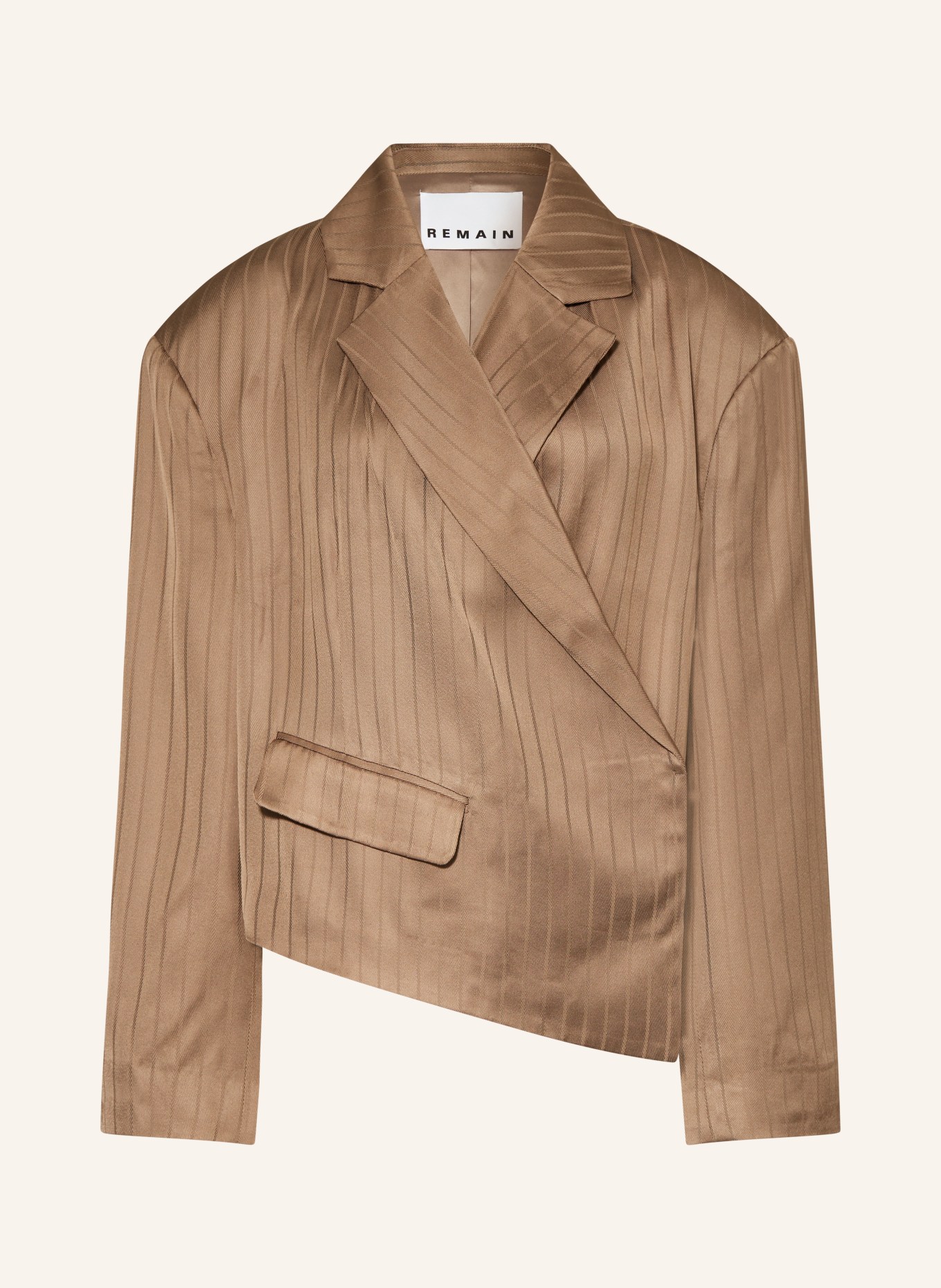 REMAIN Satin blazer, Color: BROWN (Image 1)