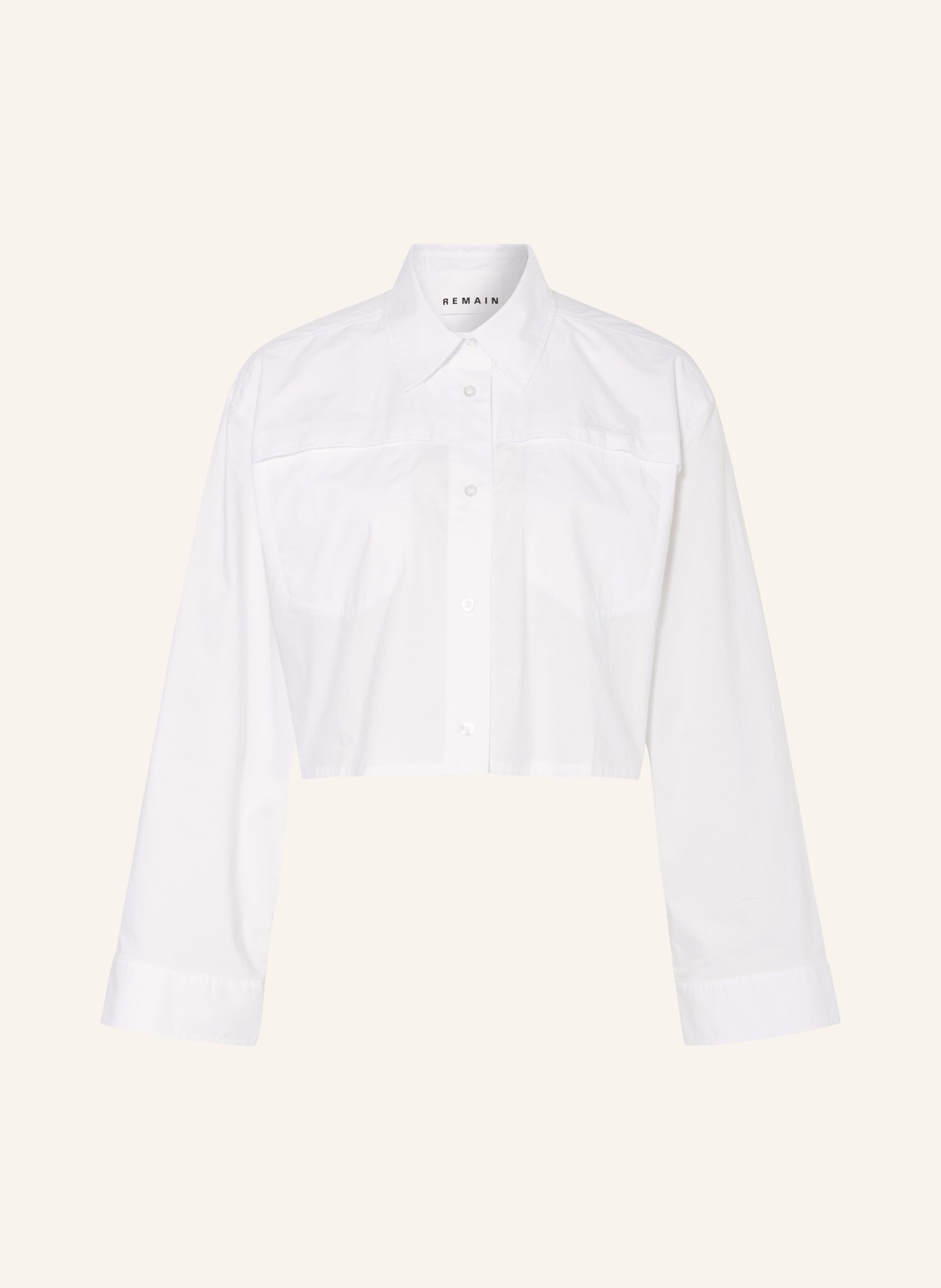 REMAIN Cropped shirt blouse, Color: WHITE (Image 1)