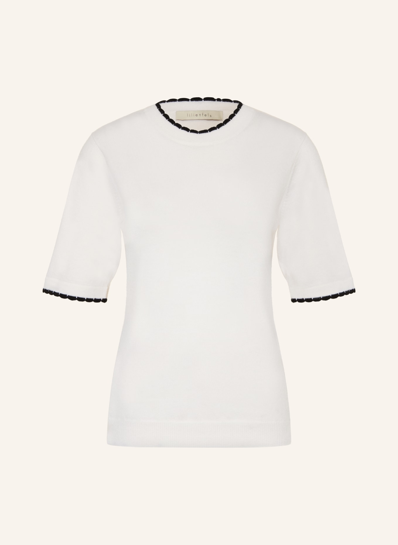 lilienfels Dzianinowa koszulka z kaszmiru, Kolor: CZARNY/ ECRU (Obrazek 1)
