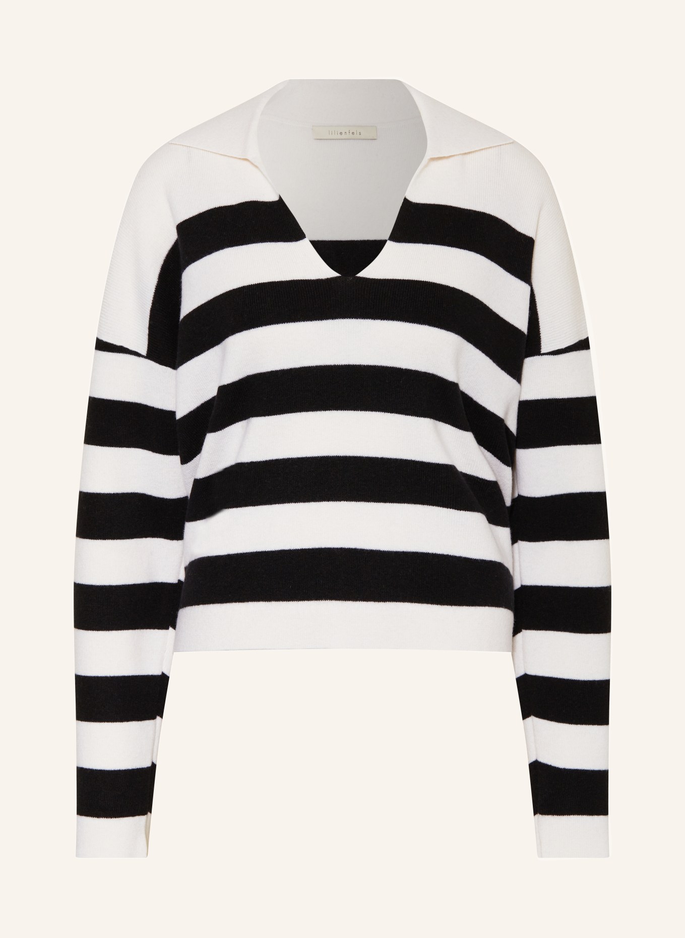 lilienfels Sweater with cashmere, Color: WHITE/ BLACK (Image 1)