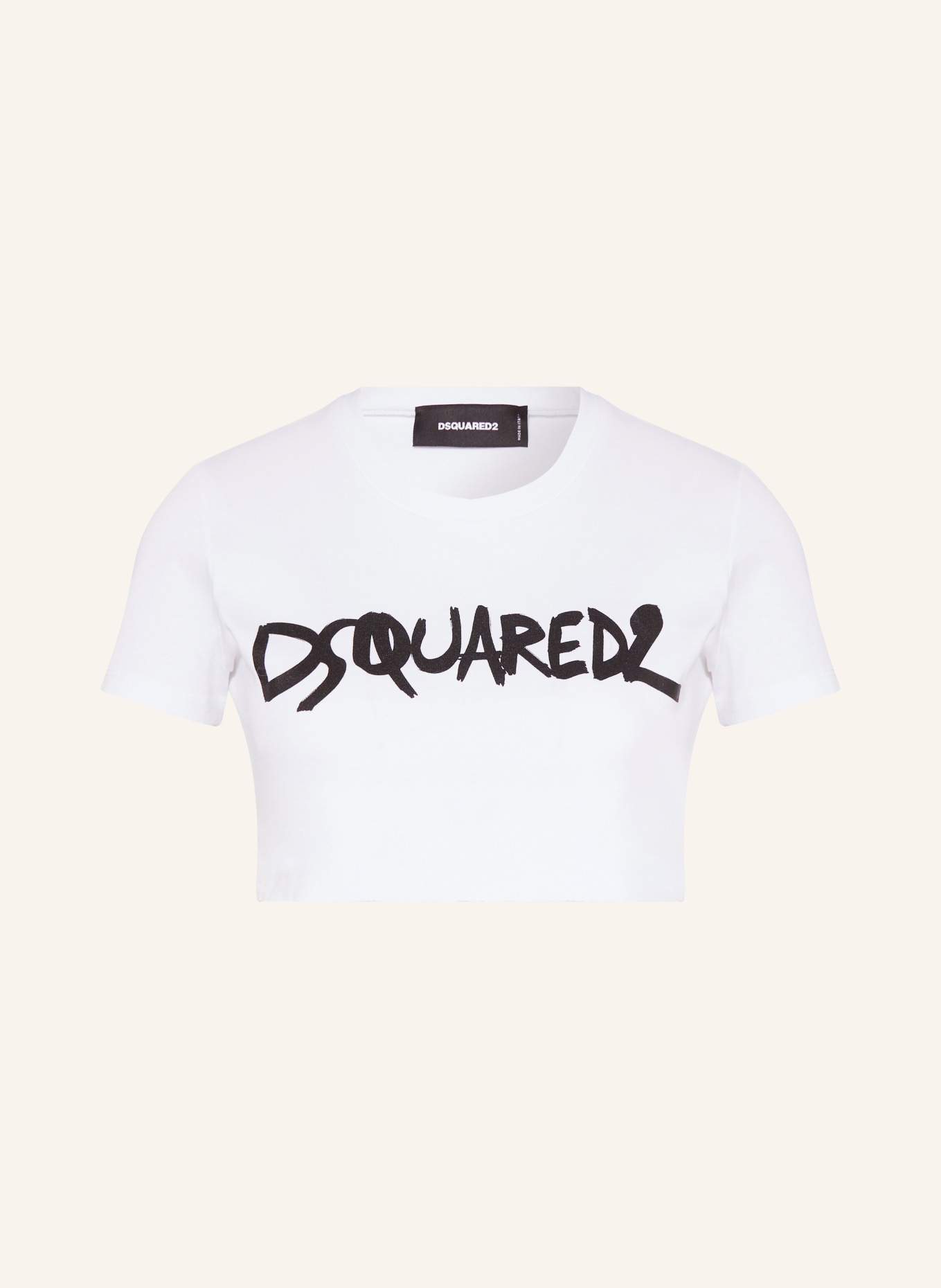 DSQUARED2 Cropped shirt, Color: WHITE/ BLACK (Image 1)