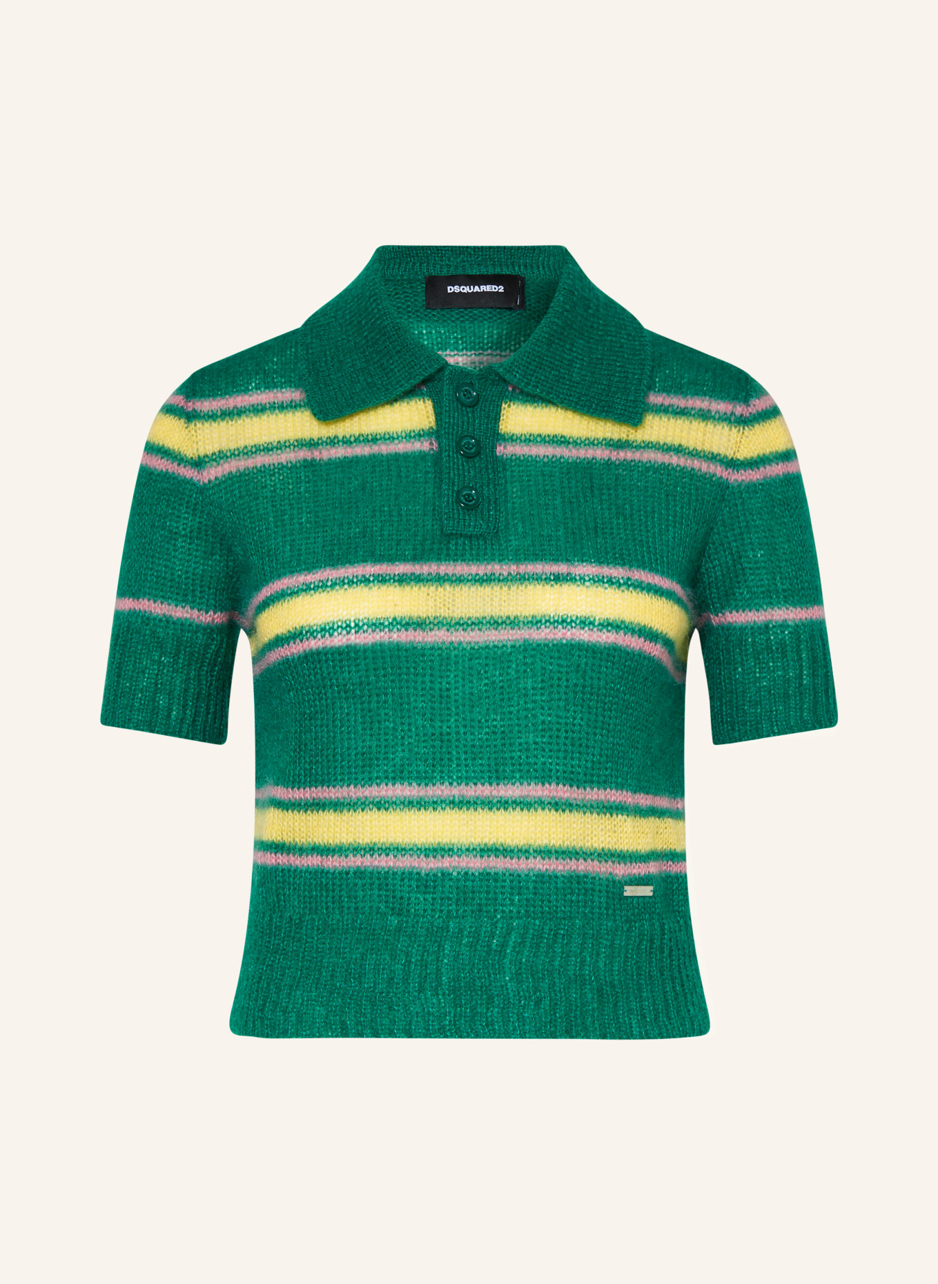 DSQUARED2 Knit shirt with mohair, Color: GREEN/ YELLOW/ PINK (Image 1)