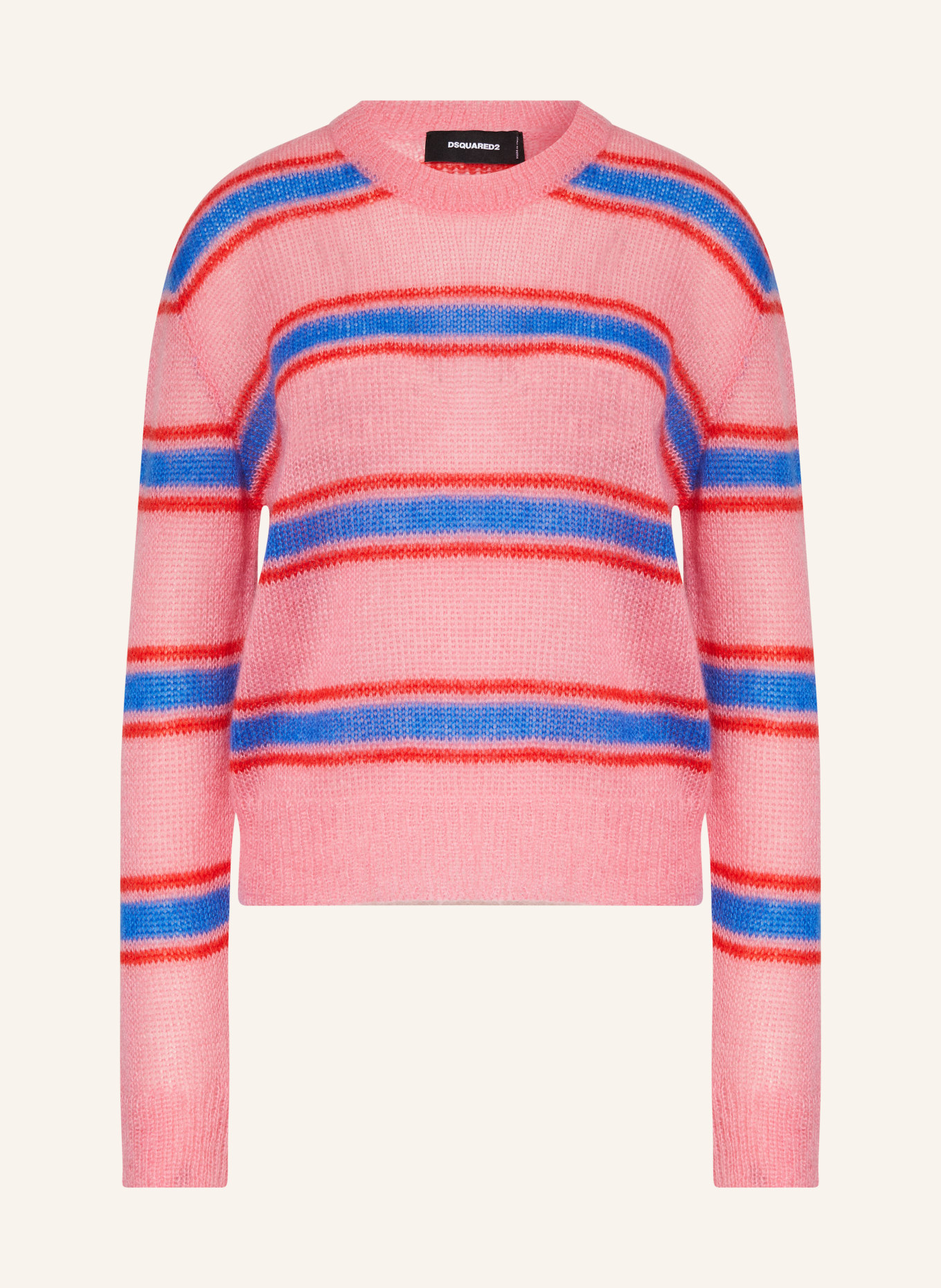 DSQUARED2 Sweter z dodatkiem moheru, Kolor: RÓŻOWY/ NIEBIESKI/ CZERWONY (Obrazek 1)
