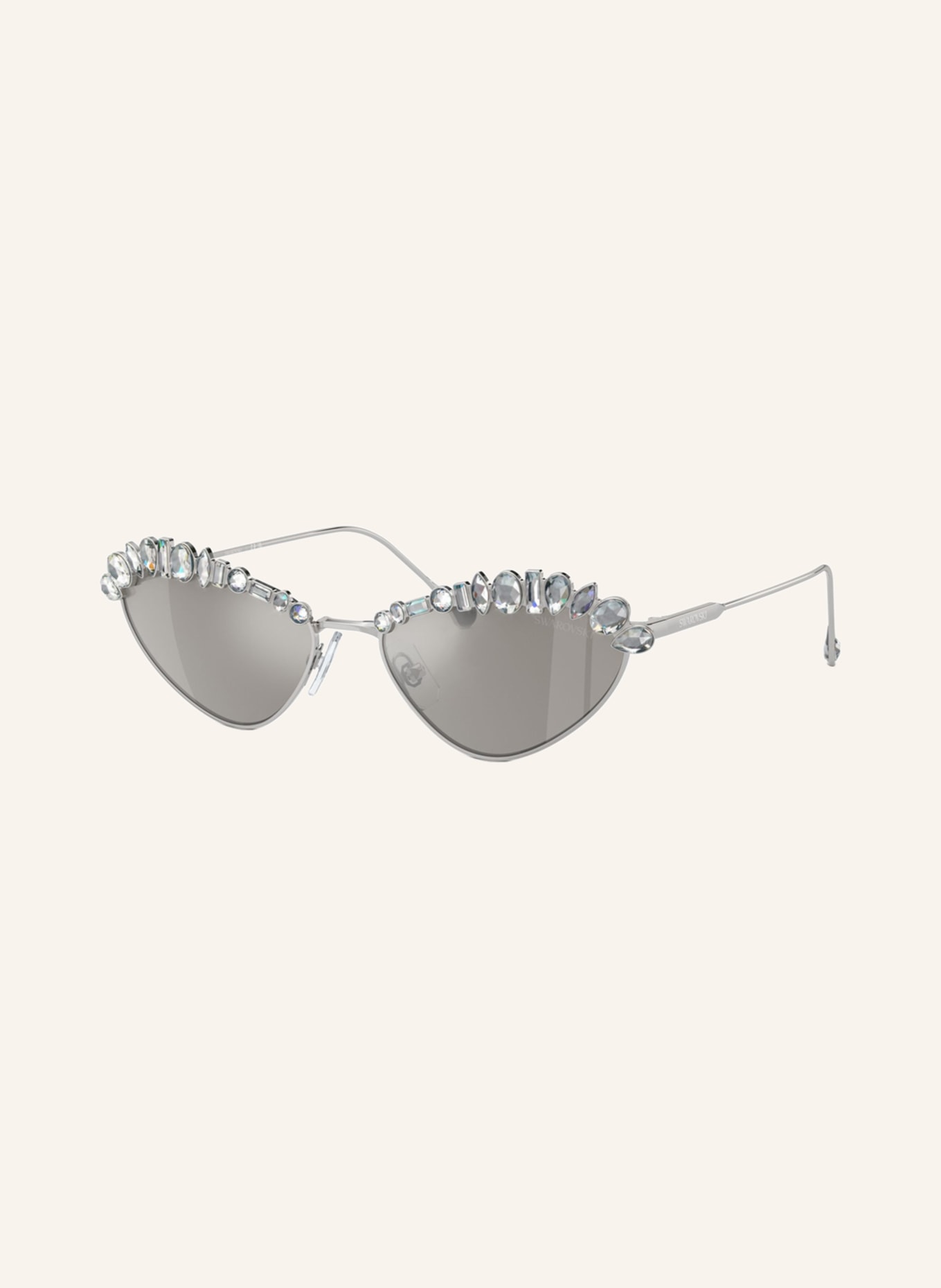 SWAROVSKI Sunglasses SK7009 with decorative gems, Color: 40016G - SILVER/ LIGHT GRAY MIRRORED (Image 1)