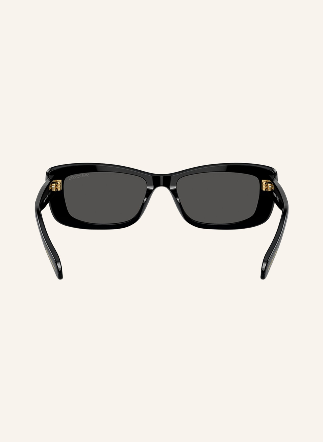 SWAROVSKI Okulary przeciwsłoneczne SK6008 z ozdobnymi kamykami, Kolor: 100187 – CZARNY/ CIEMNOSZARY (Obrazek 3)