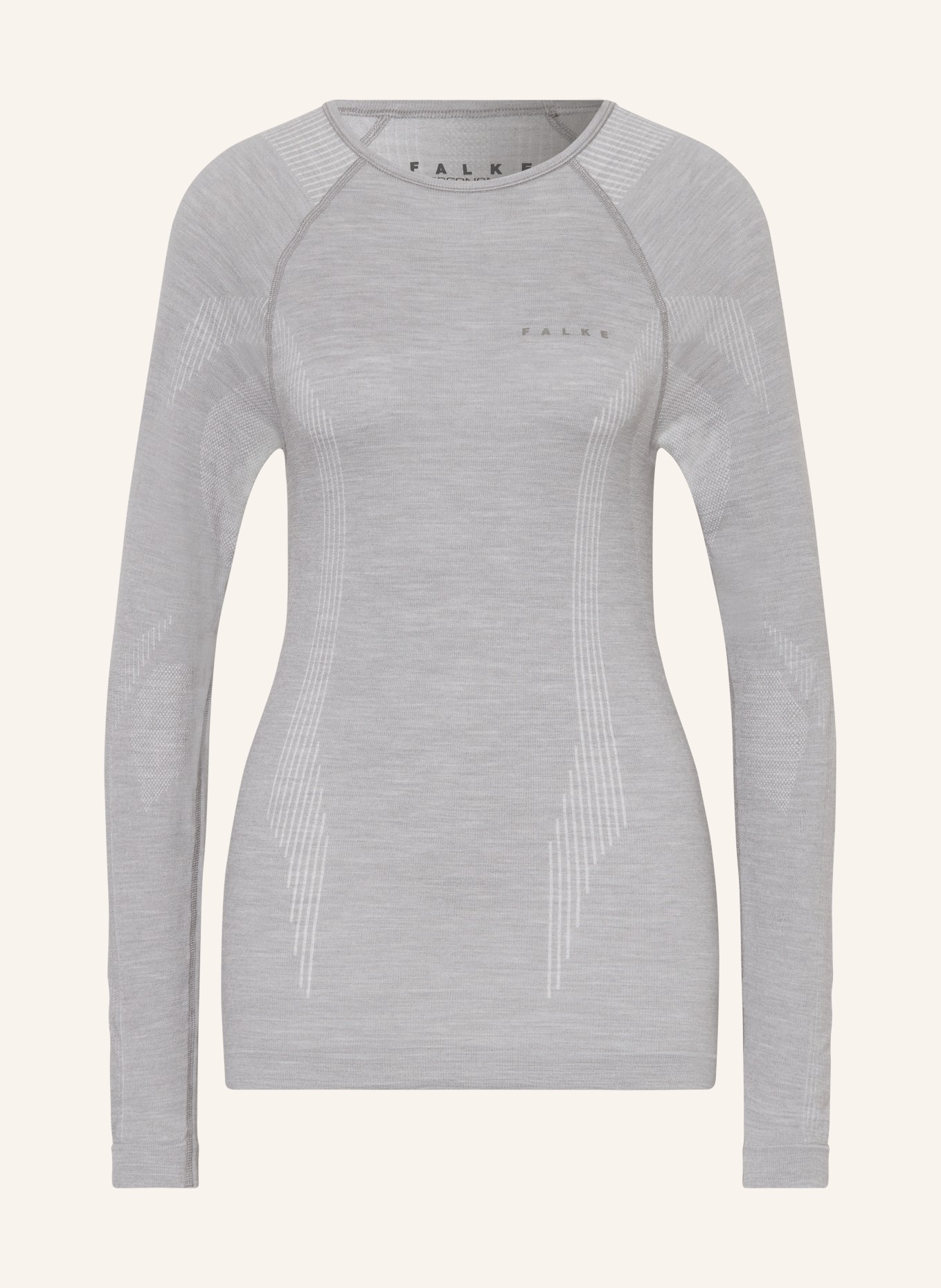 FALKE Funktionswäsche-Shirt WOOL-TECH mit Merinowolle: HELLGRAU