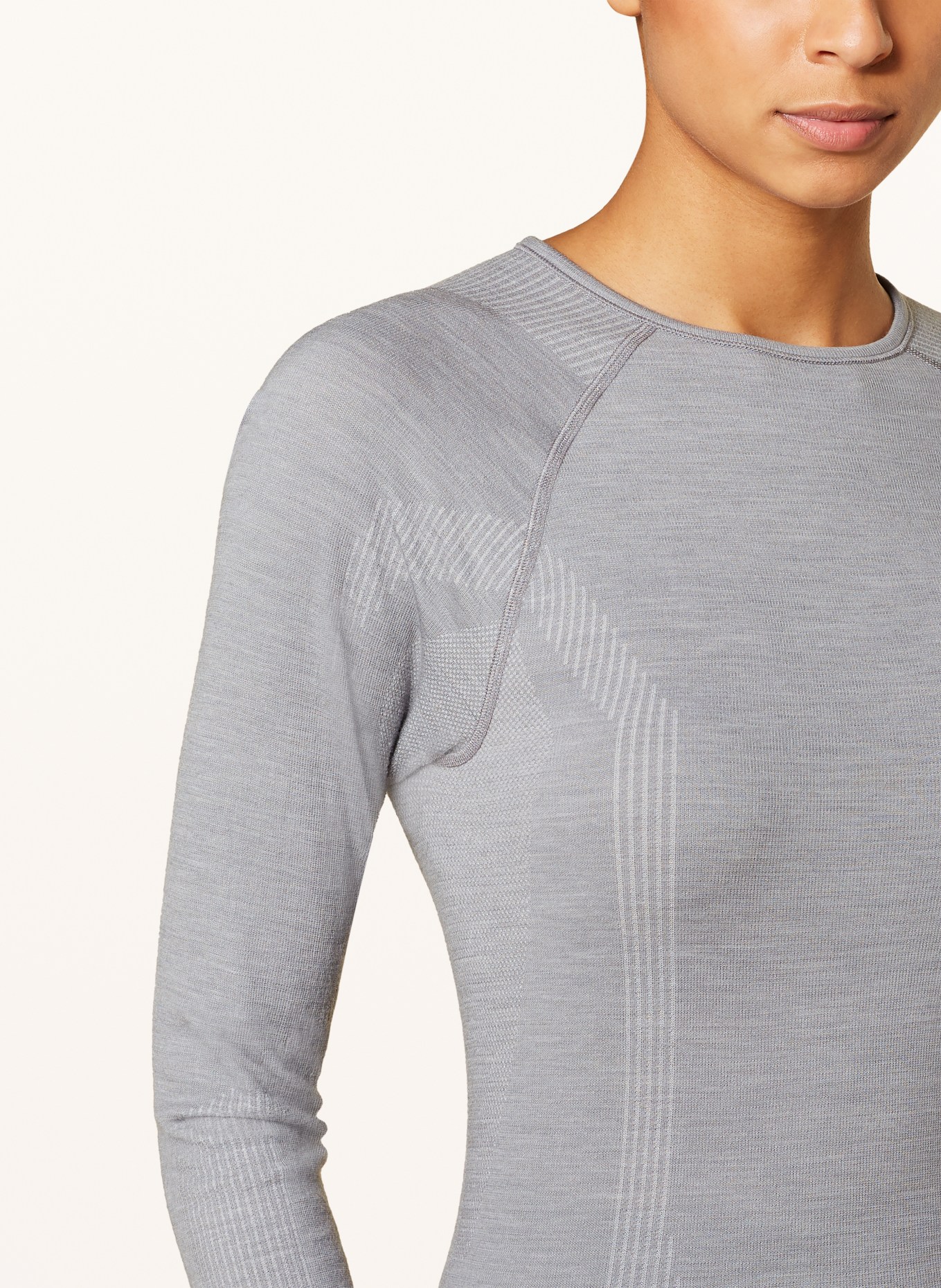 FALKE Funktionswäsche-Shirt WOOL-TECH mit Merinowolle: HELLGRAU