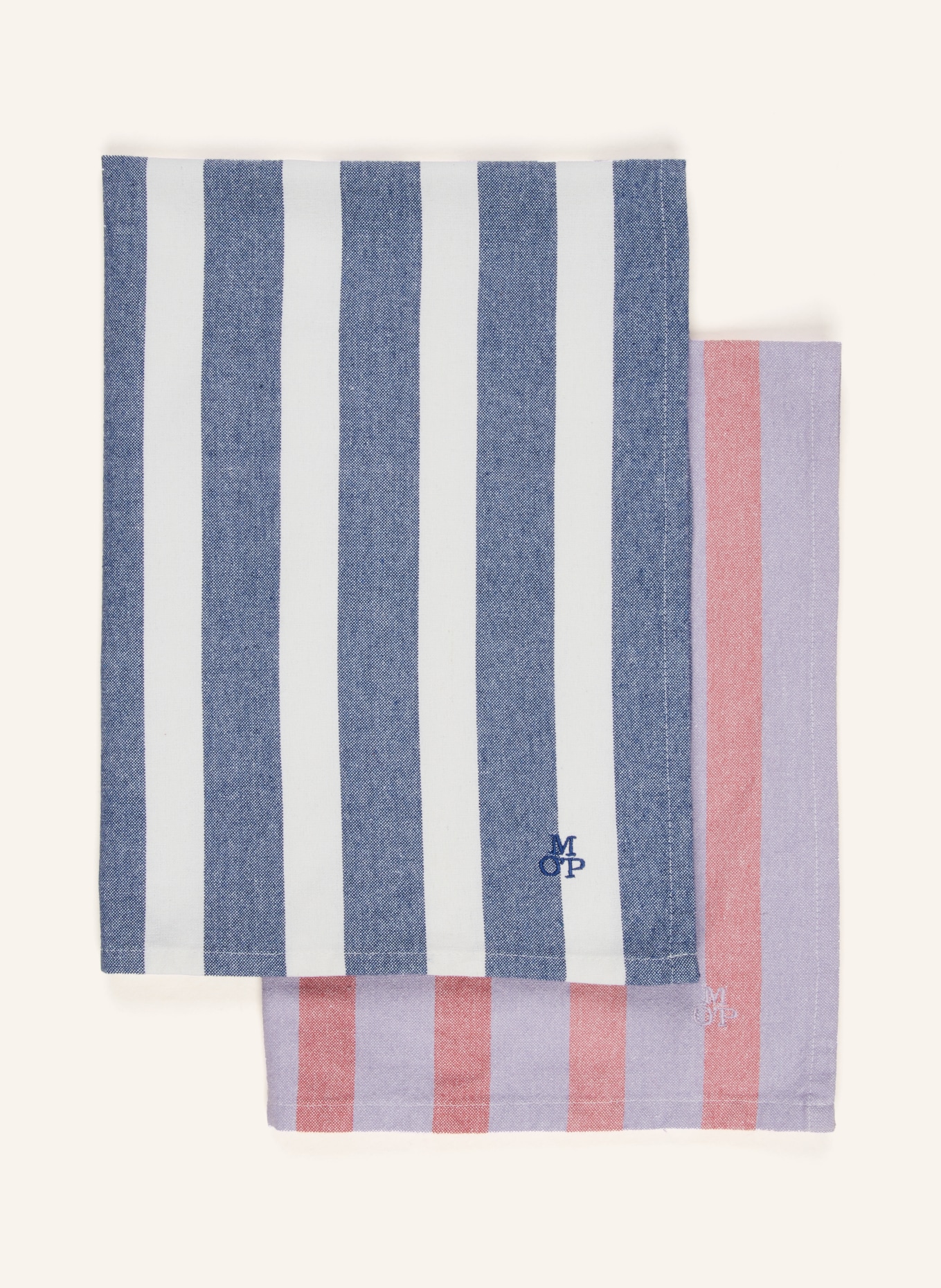 Marc O'Polo Set of 2 dish towels, Color: LIGHT PURPLE/ DARK BLUE (Image 1)