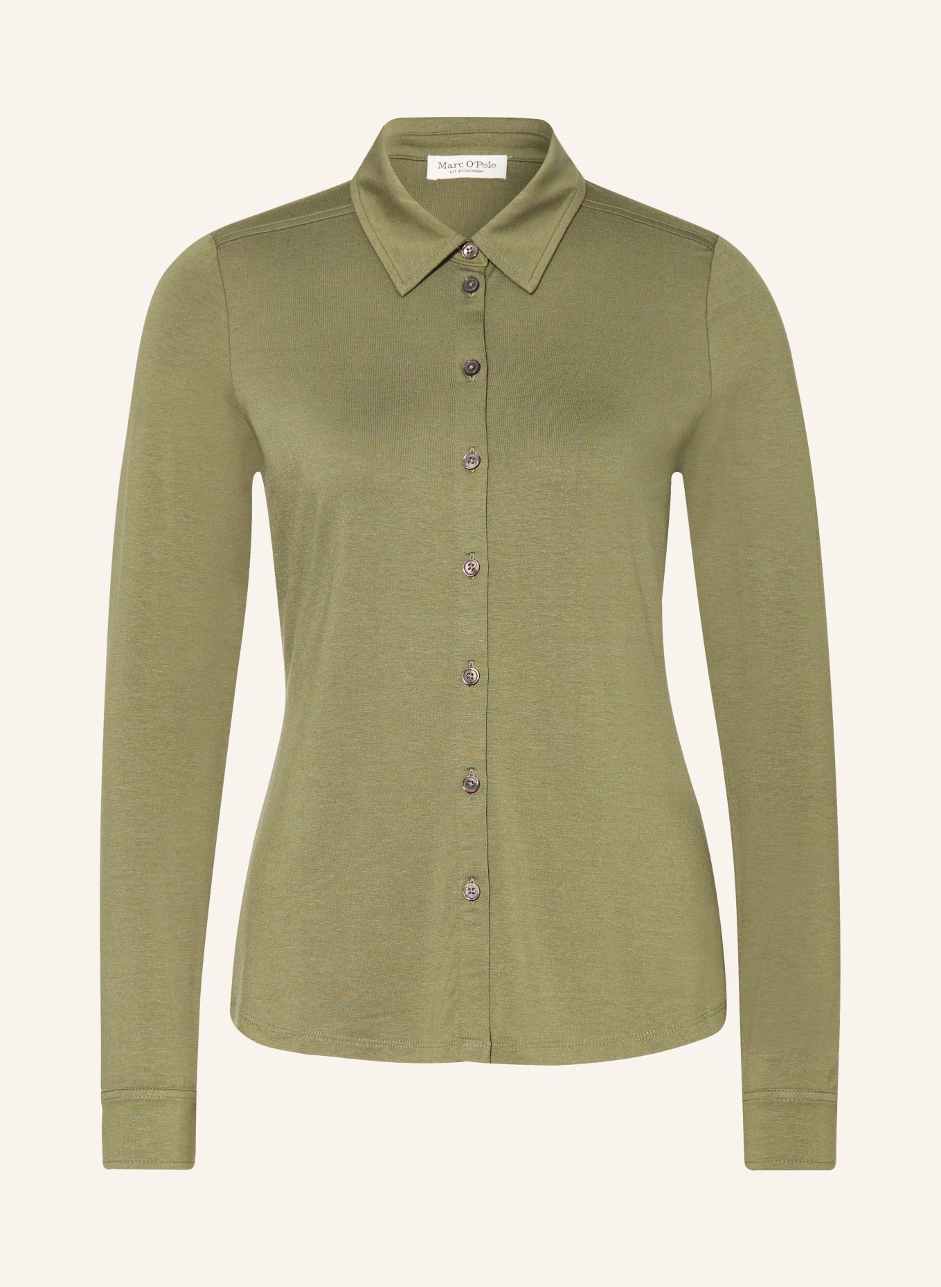 Marc O'Polo Shirt blouse made of jersey, Color: OLIVE (Image 1)