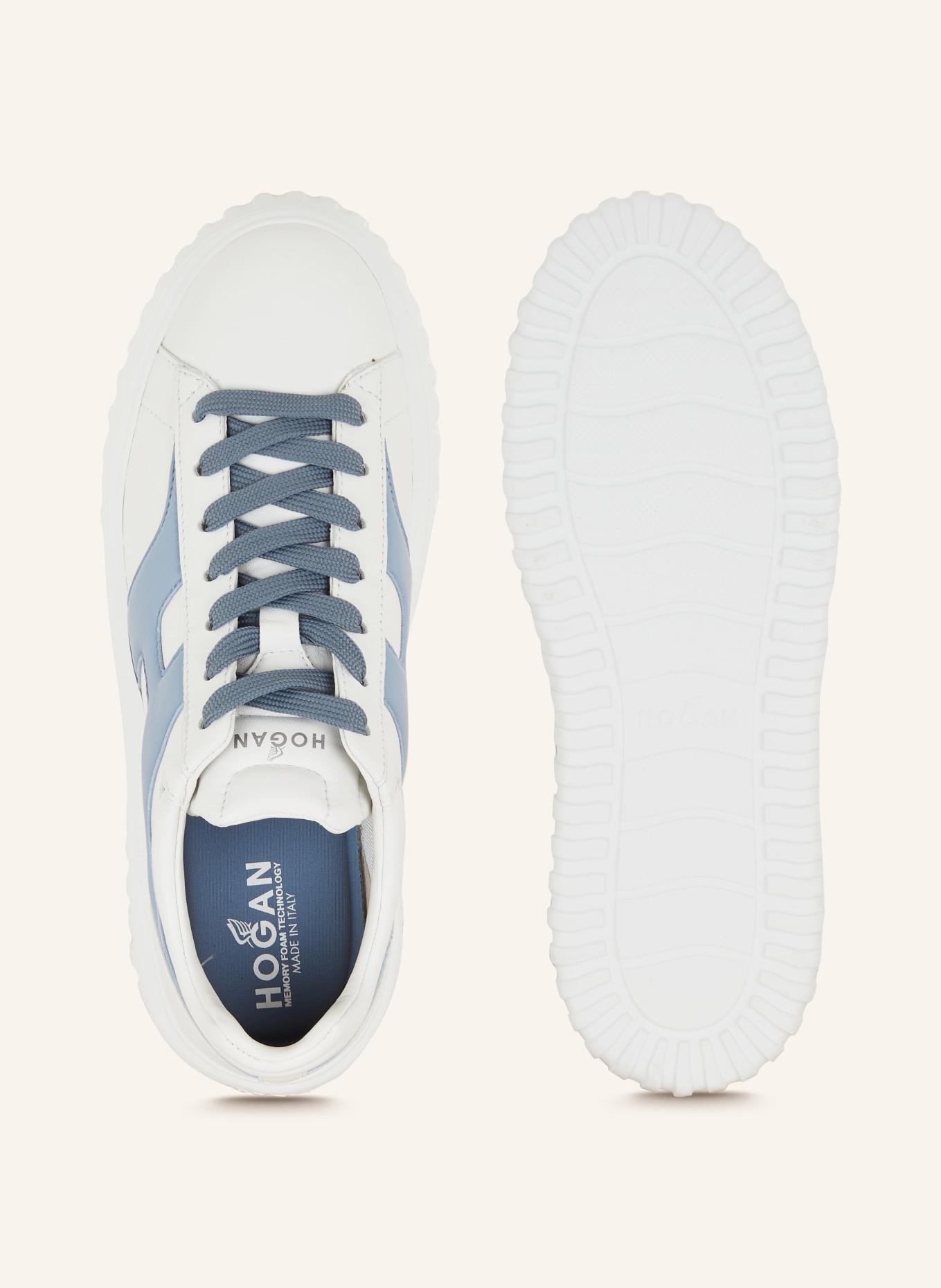 HOGAN Sneaker H-STRIPES, Farbe: WEISS/ BLAUGRAU (Bild 5)