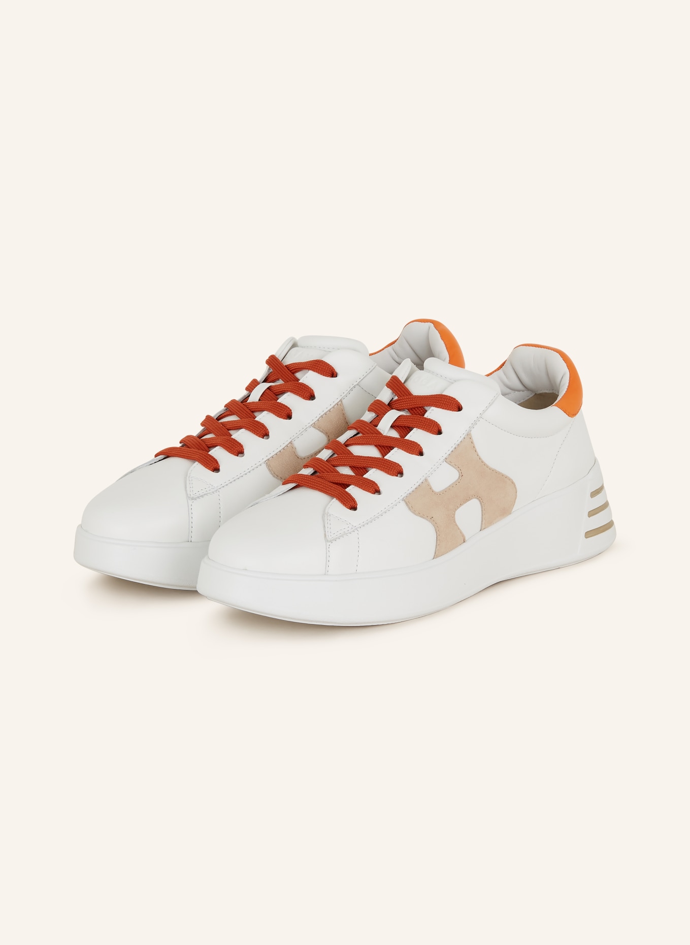 HOGAN Sneakers HOGAN REBEL, Color: WHITE/ LIGHT BROWN/ ORANGE (Image 1)