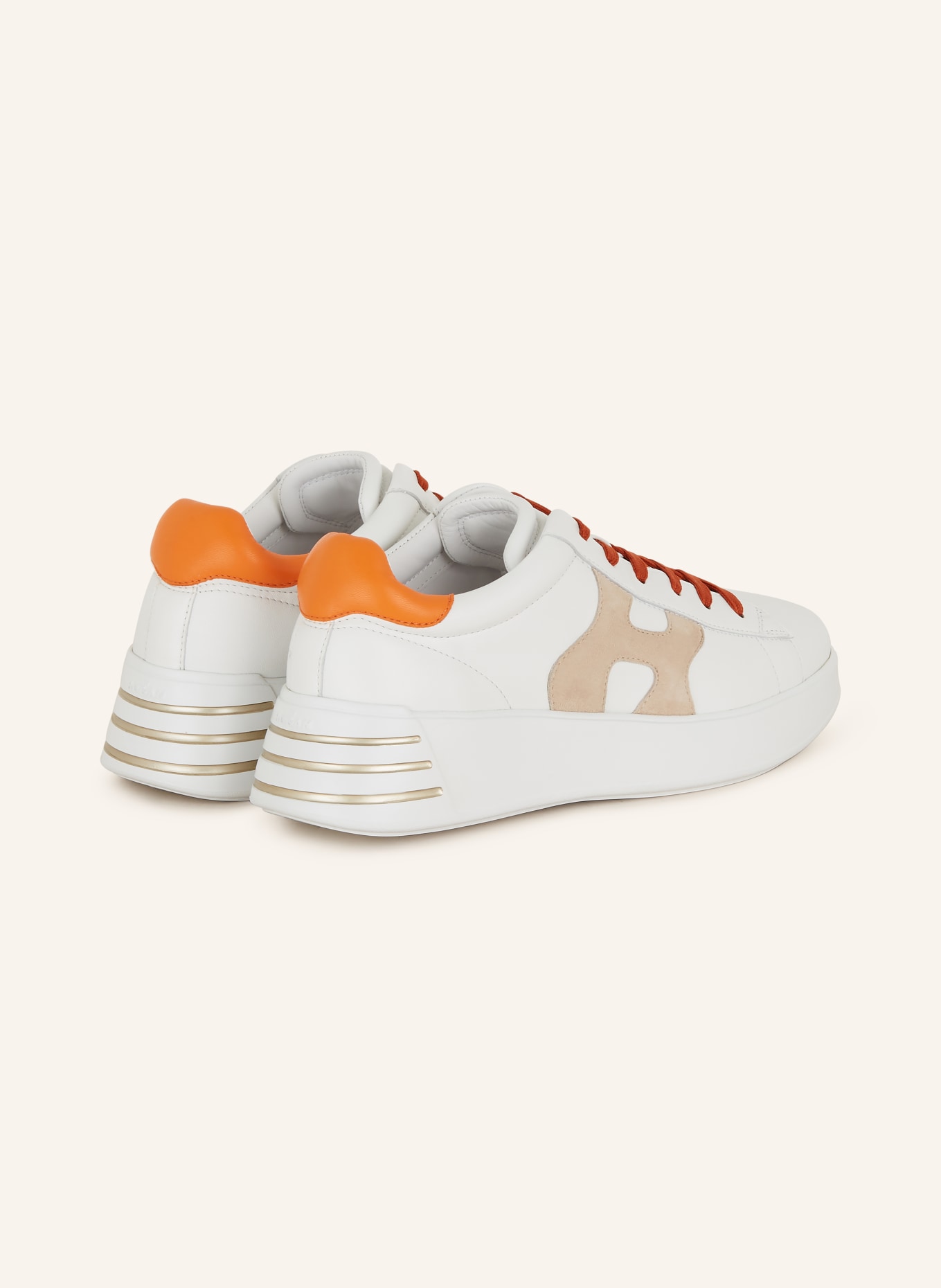 HOGAN Sneakers HOGAN REBEL, Color: WHITE/ LIGHT BROWN/ ORANGE (Image 2)