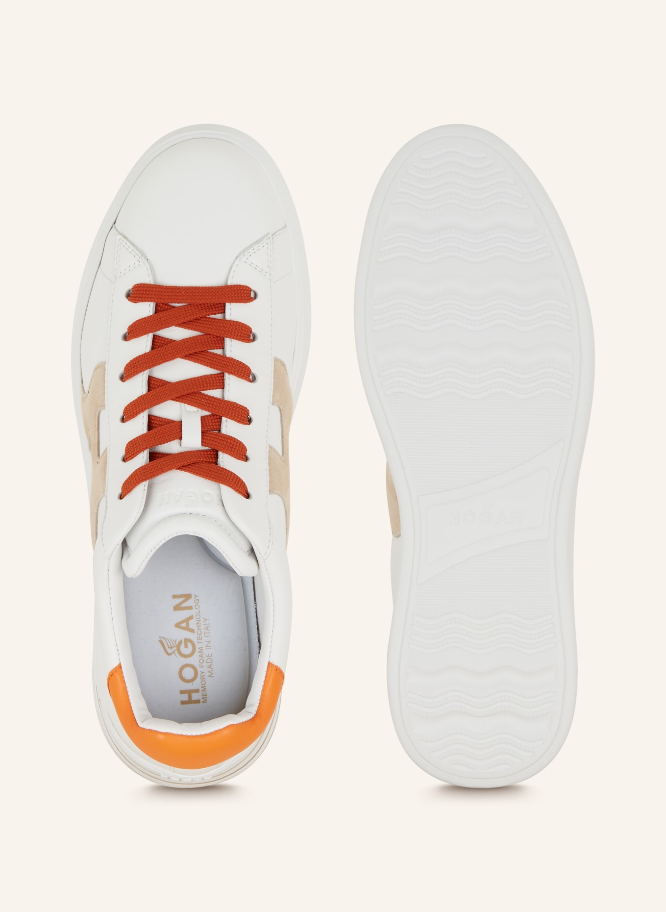 HOGAN Sneakers HOGAN REBEL, Color: WHITE/ LIGHT BROWN/ ORANGE (Image 5)