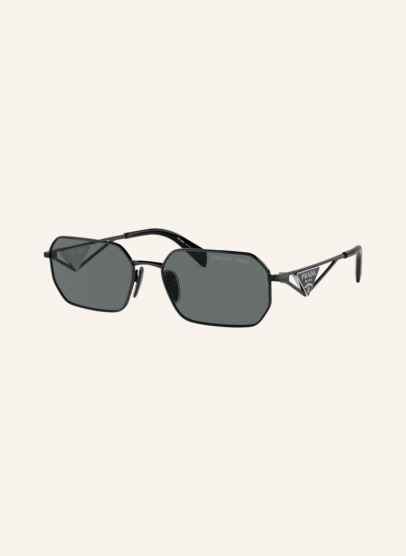 PRADA Sunglasses PR A51S, Color: 1AB5Z1 - BLACK/BLACK POLARIZED (Image 1)