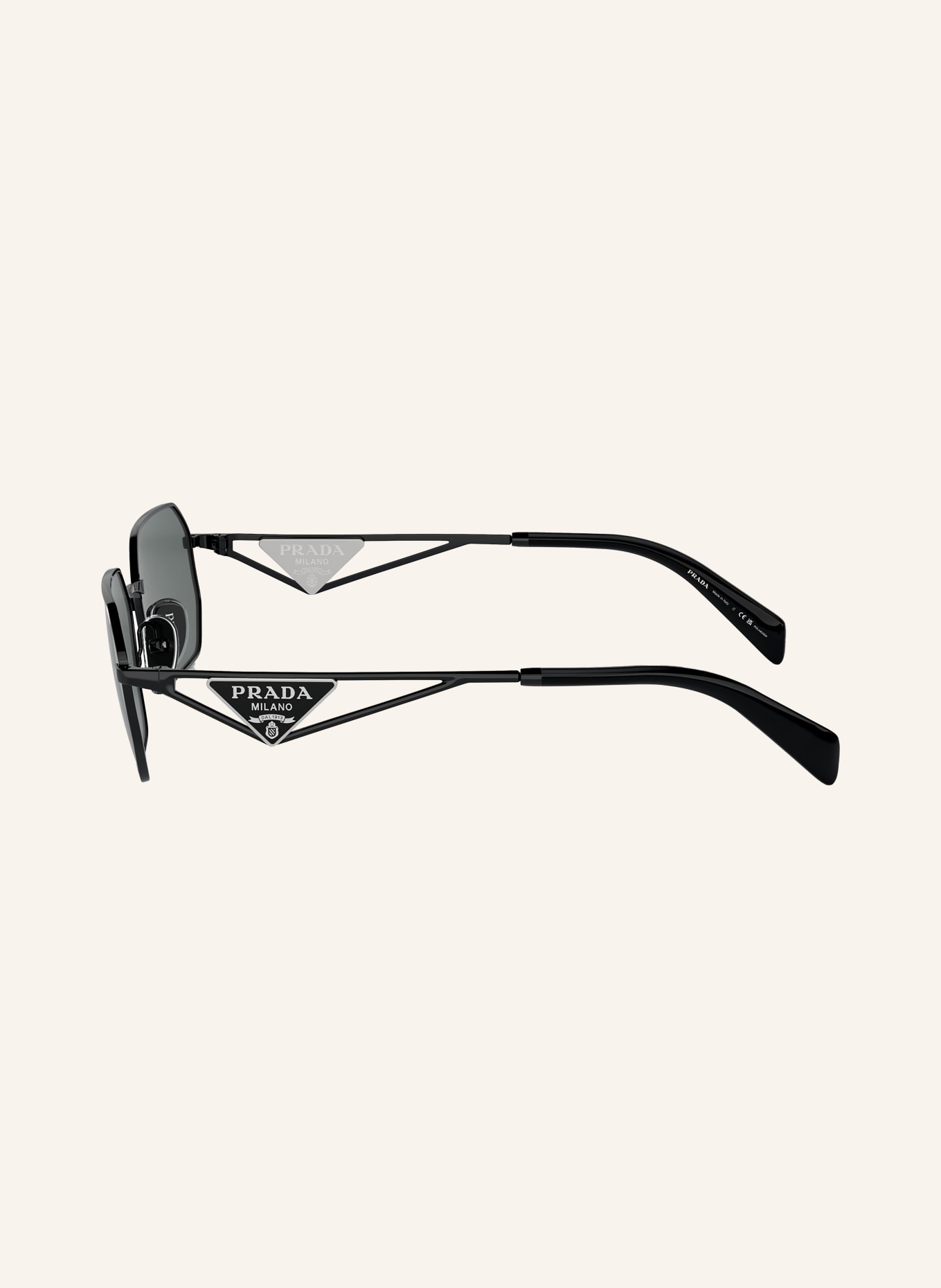PRADA Sunglasses PR A51S, Color: 1AB5Z1 - BLACK/BLACK POLARIZED (Image 4)