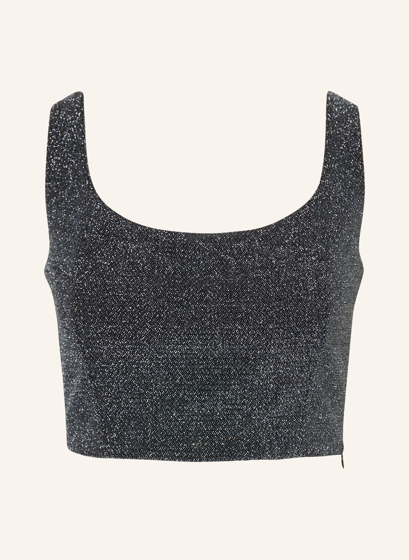 V by Vera Mont Cropped top with glitter thread, Color: BLACK/ SILVER (Image 1)