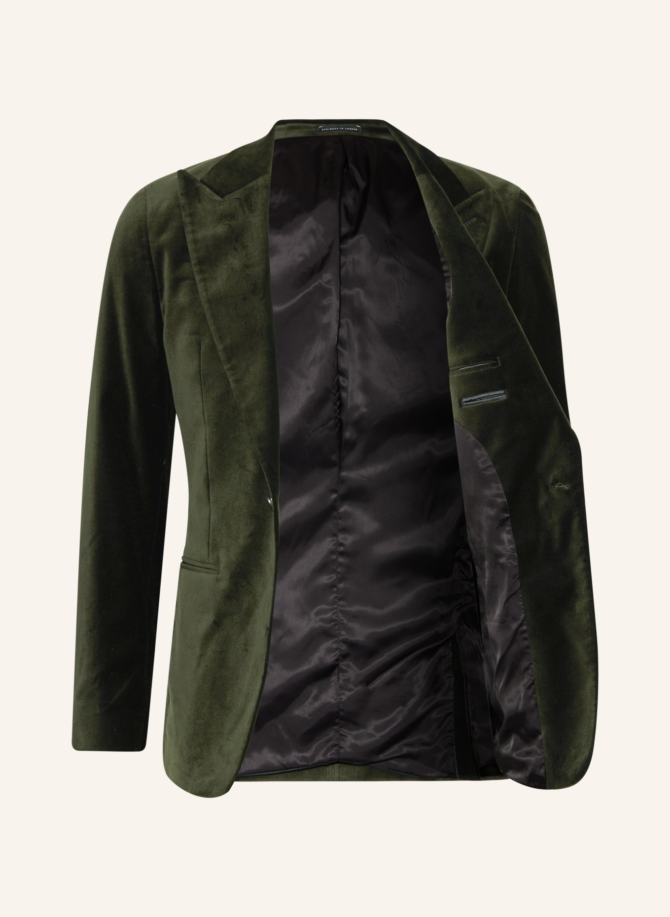 REISS Velvet tailored jacket APSARA extra slim fit in dark green
