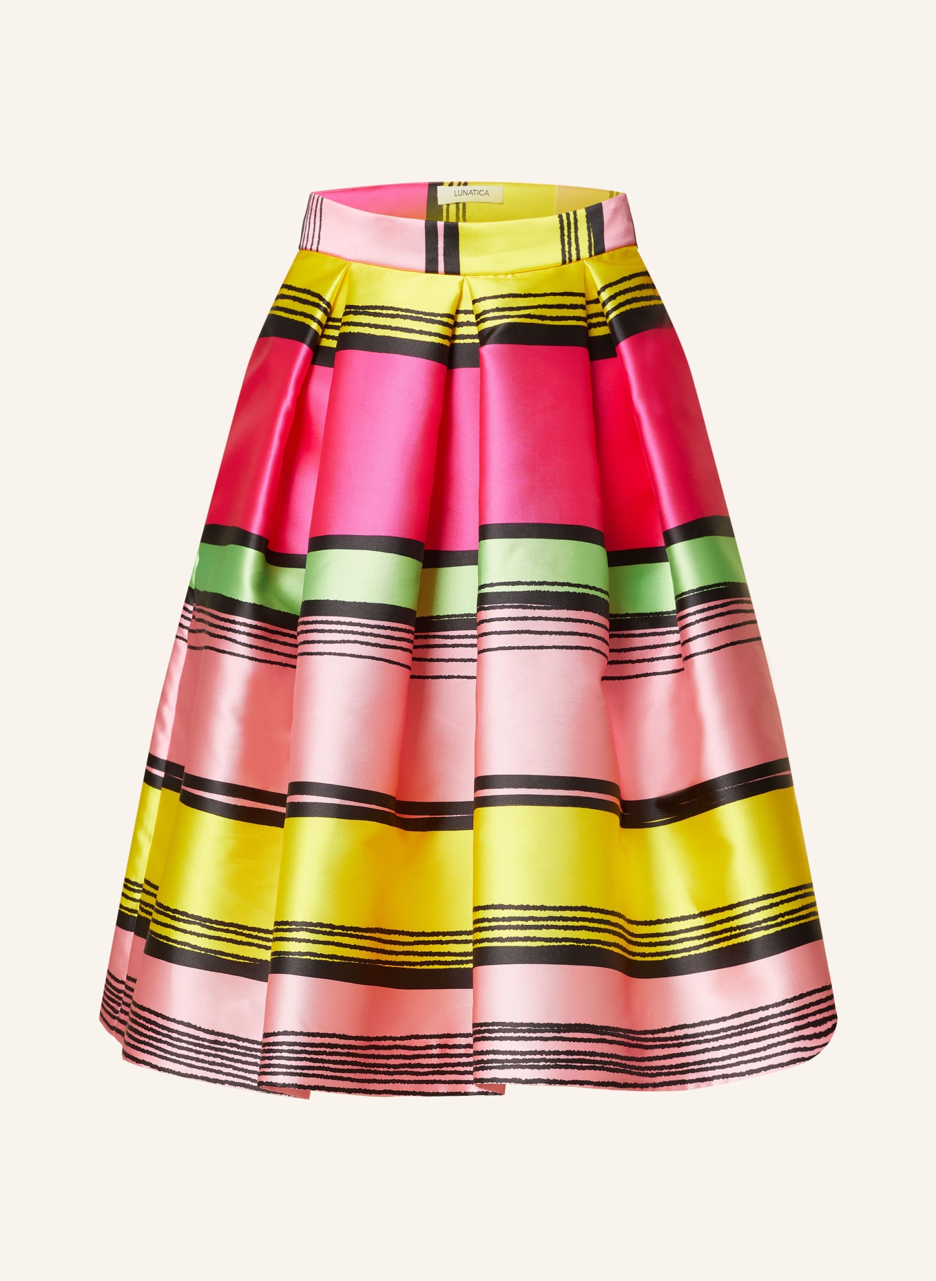 Pink yellow pleated skirt online