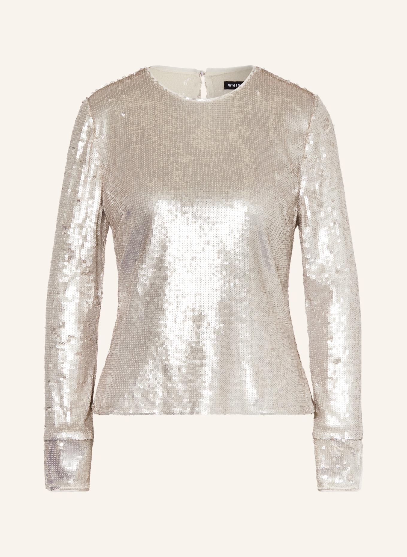 WHISTLES Long sleeve shirt with sequins, Color: SILVER (Image 1)