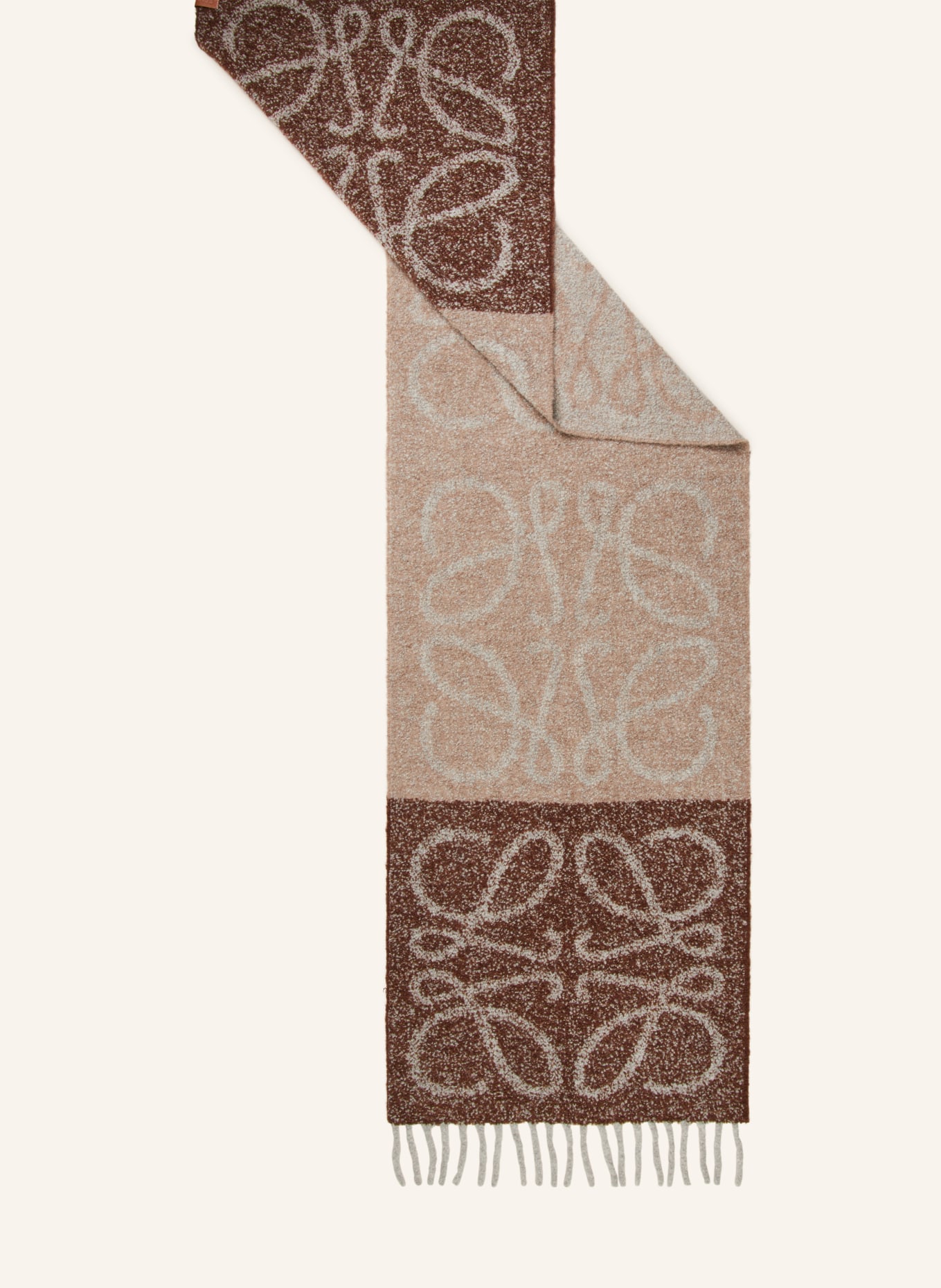 LOEWE Bouclé scarf with alpaca, Color: BROWN/ LIGHT BROWN (Image 2)