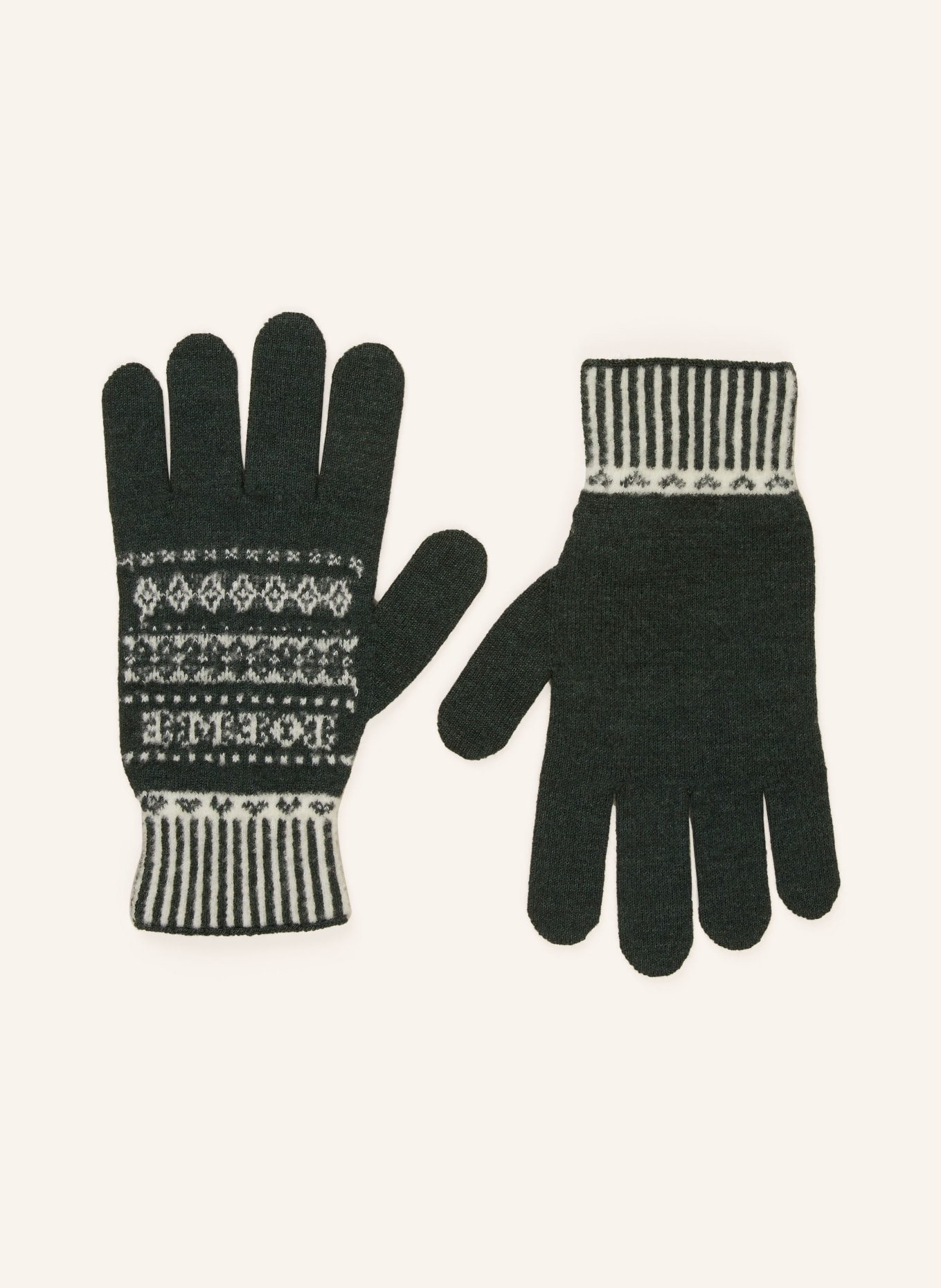 LOEWE Gloves, Color: DARK GREEN/ WHITE (Image 1)