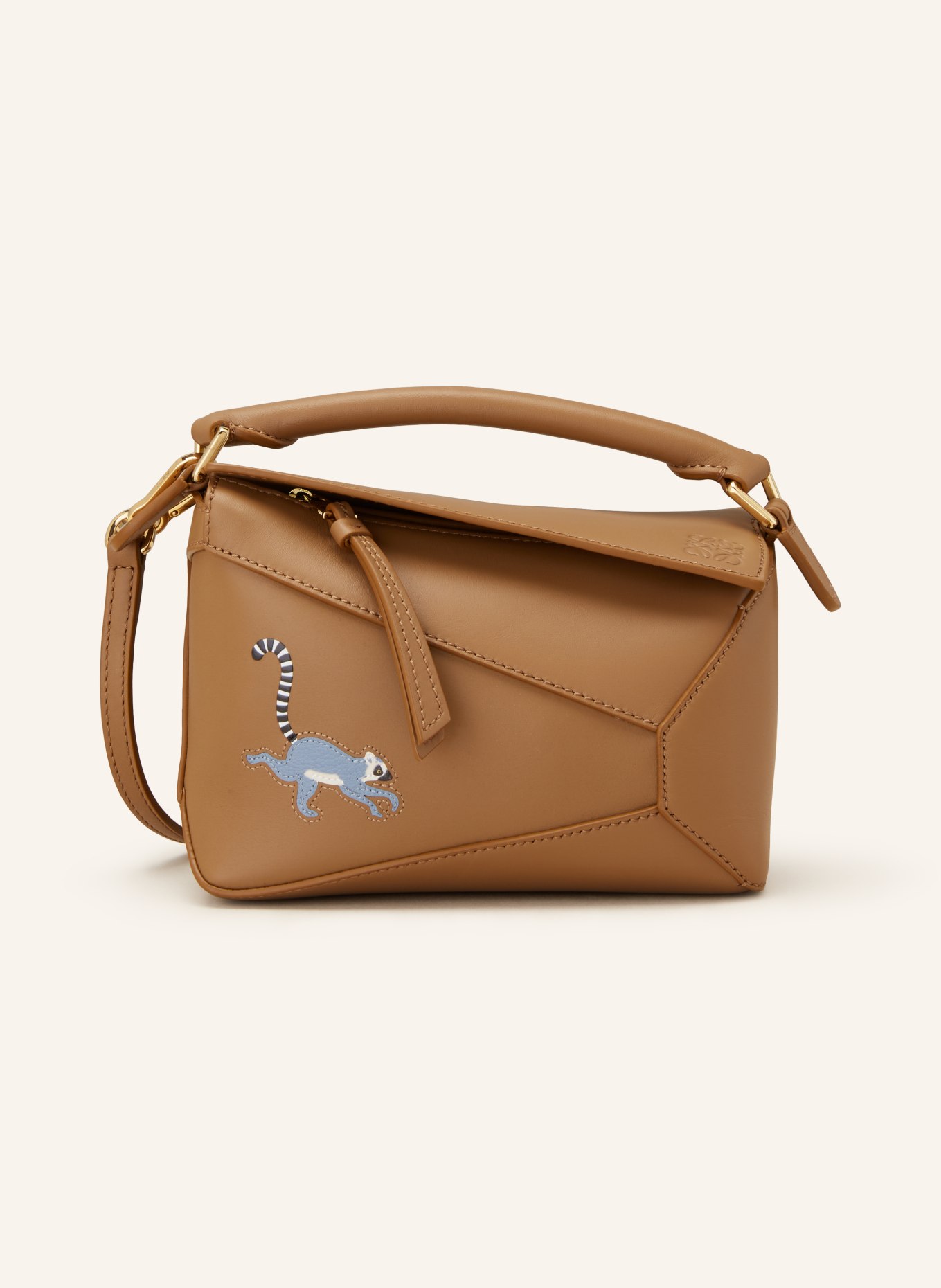 LOEWE Handbag PUZZLE EDGE MINI, Color: LIGHT BROWN (Image 1)