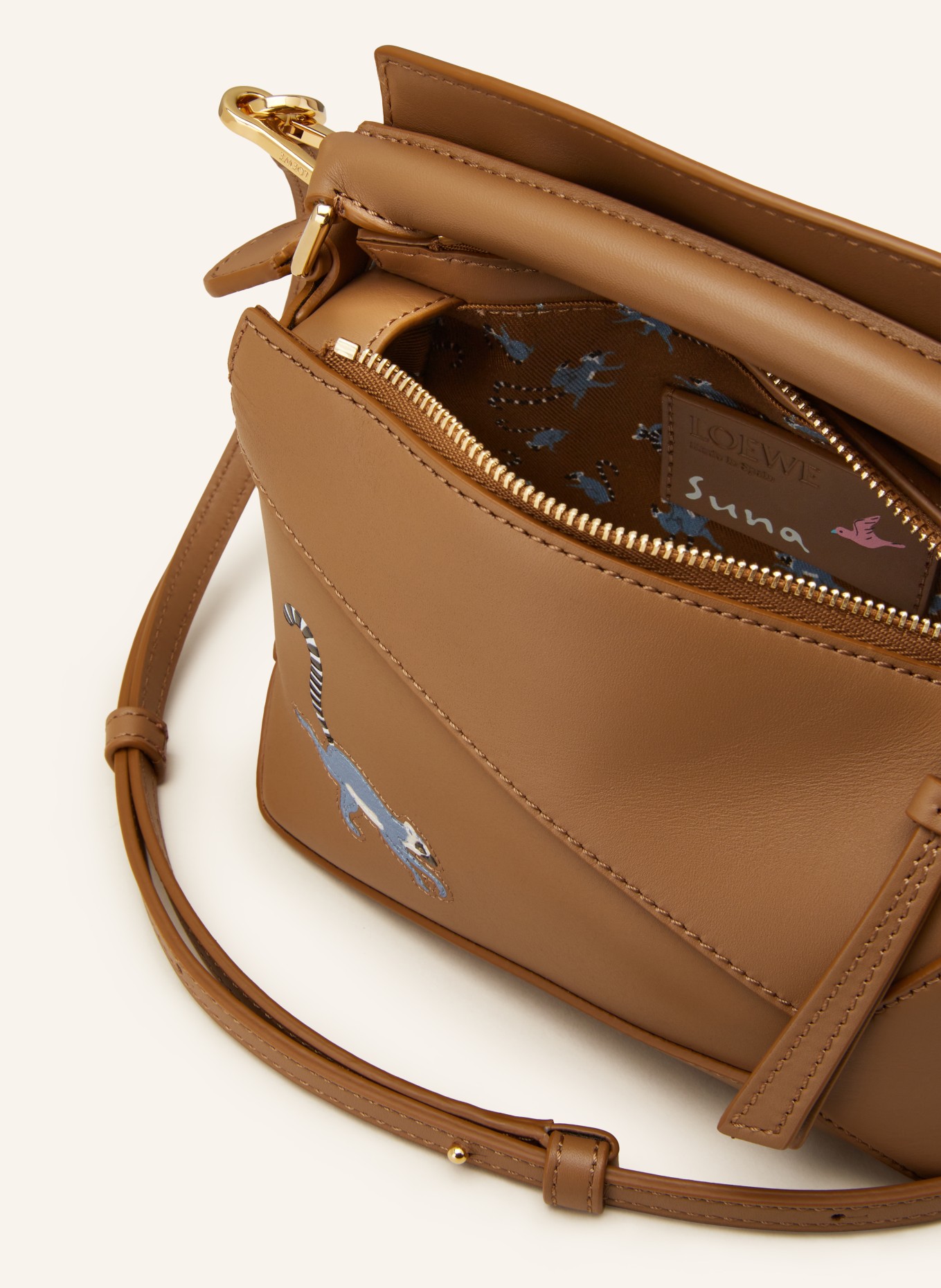 LOEWE Handbag PUZZLE EDGE MINI, Color: LIGHT BROWN (Image 3)