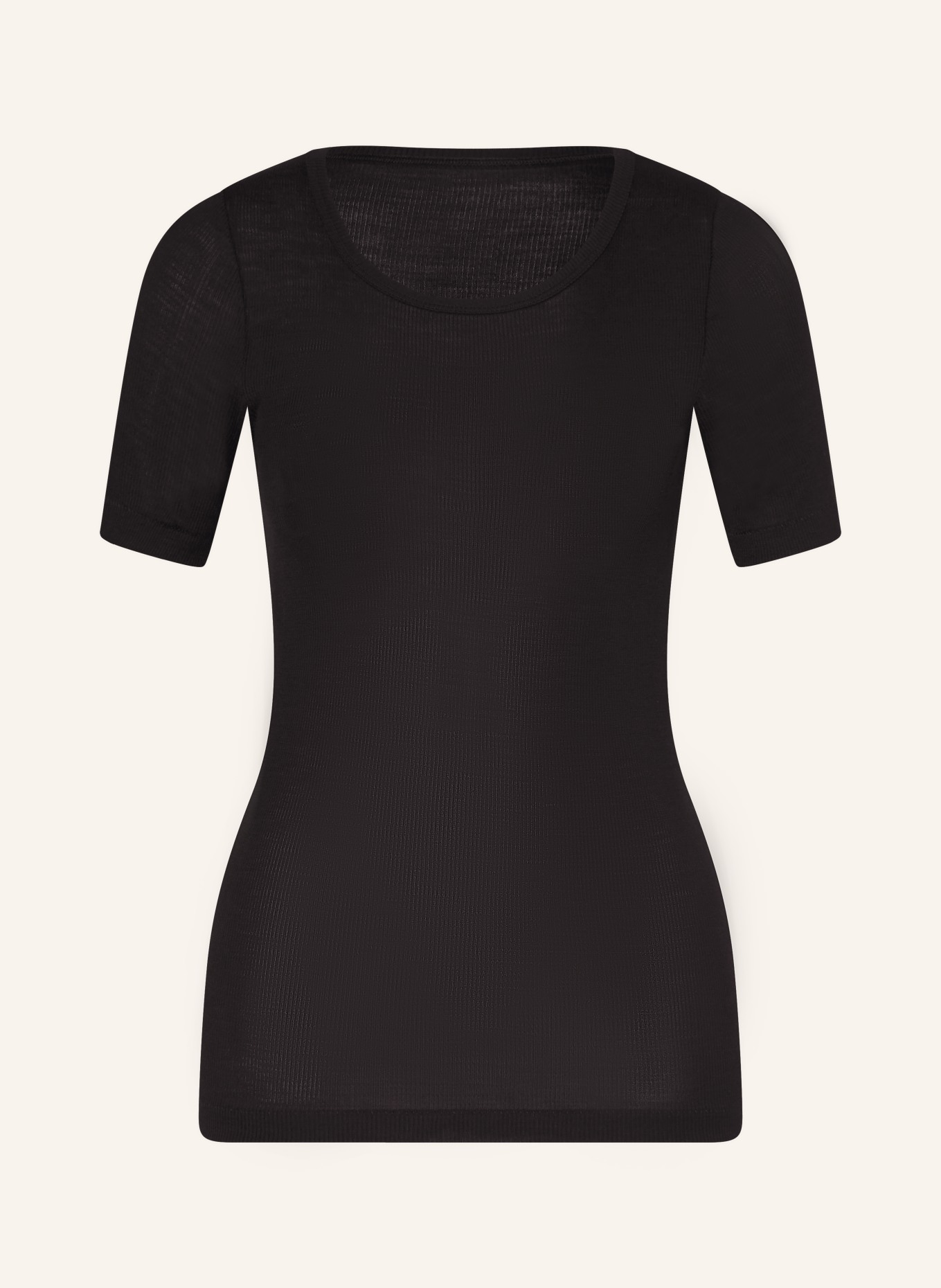 mey T-Shirt Serie WOOL LOVE aus Merinowolle mit Seide: SCHWARZ