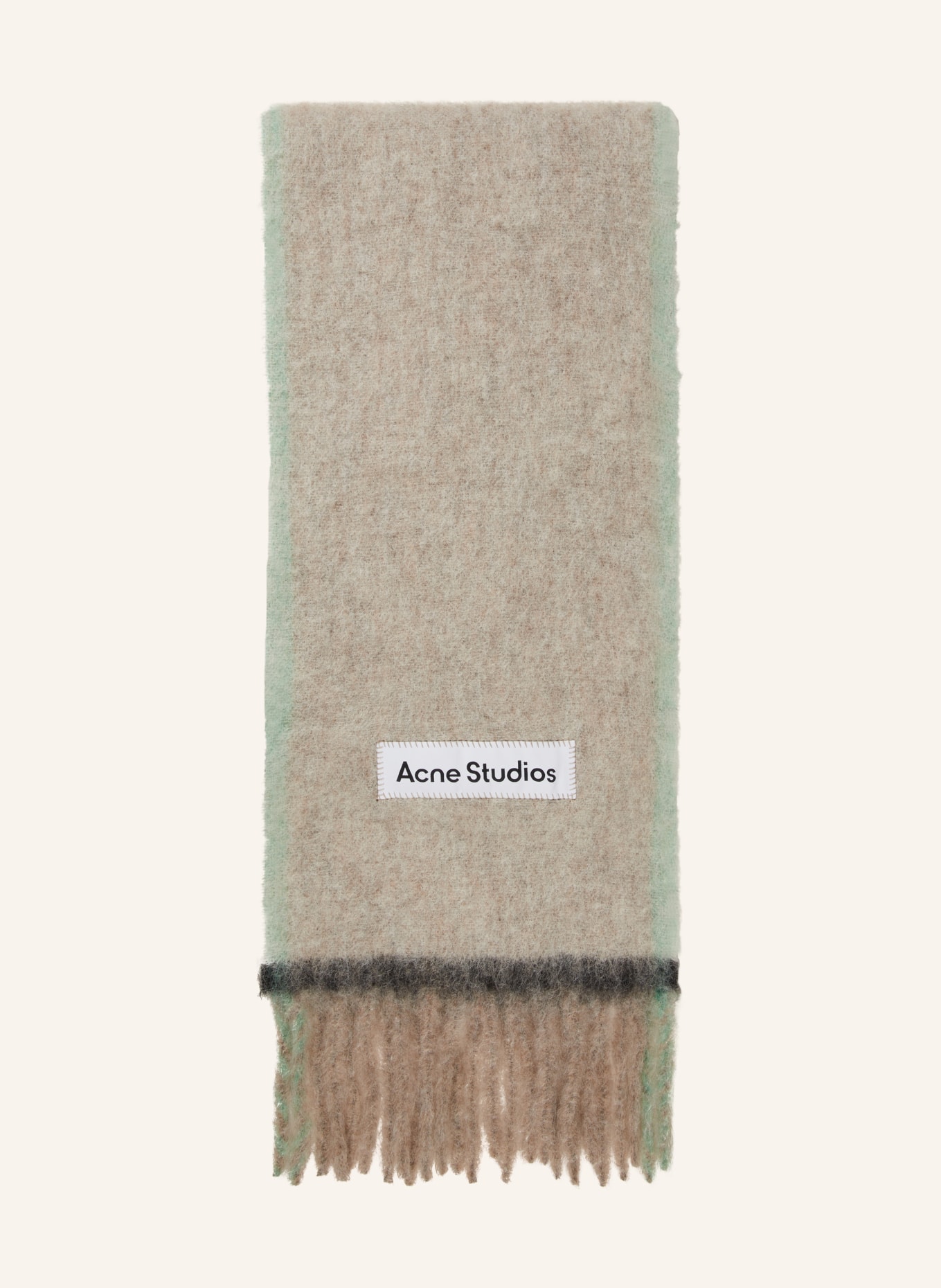 Acne Studios Scarf with alpaca, Color: BEIGE/ GRAY (Image 1)