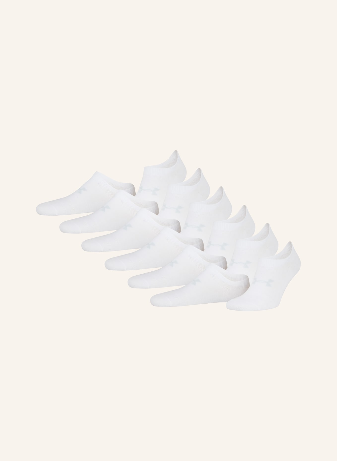 UNDER ARMOUR 6er-Pack Sneakersocken ESSENTIAL NO SHOW, Farbe: 100 WHITE (Bild 1)