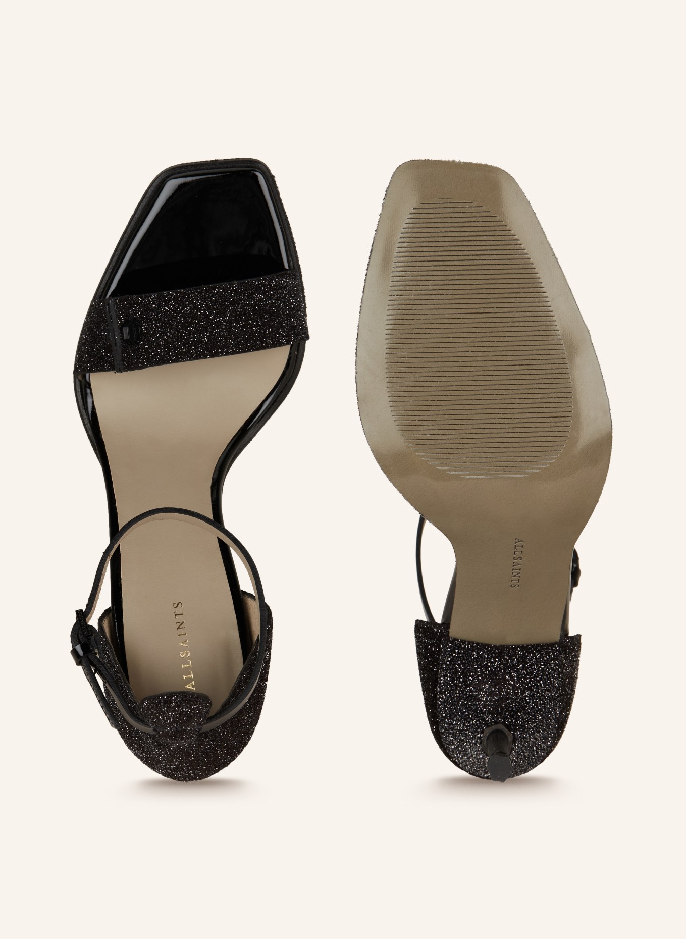 All saints black sandals store