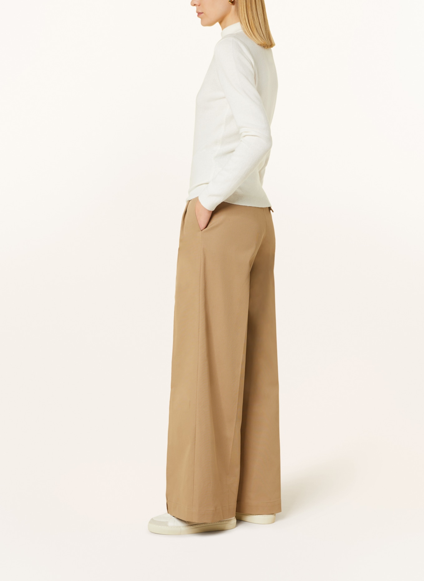 VANILIA Wide leg trousers, Color: CAMEL (Image 4)