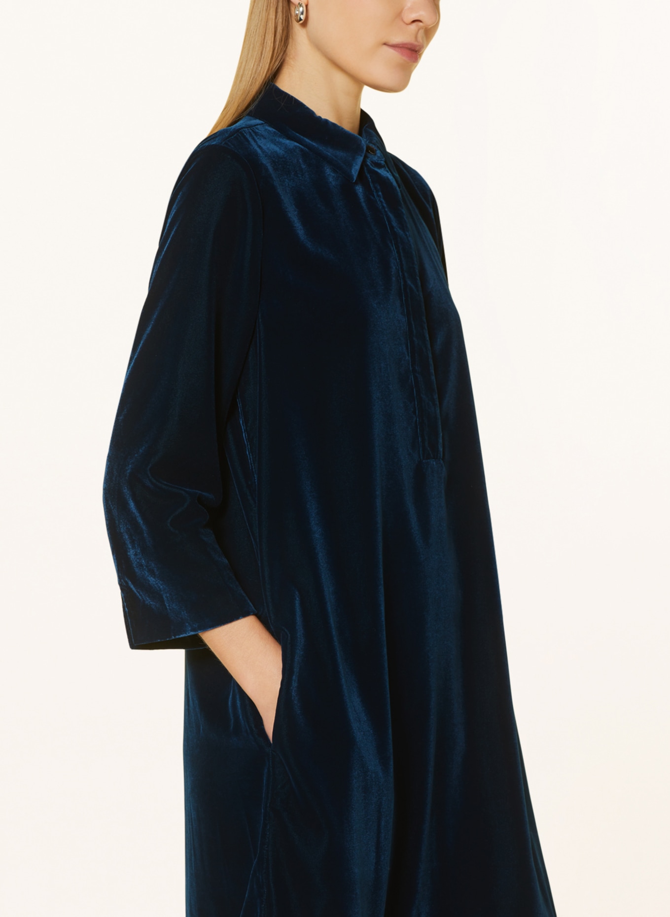 Hobbs blue velvet dress hotsell