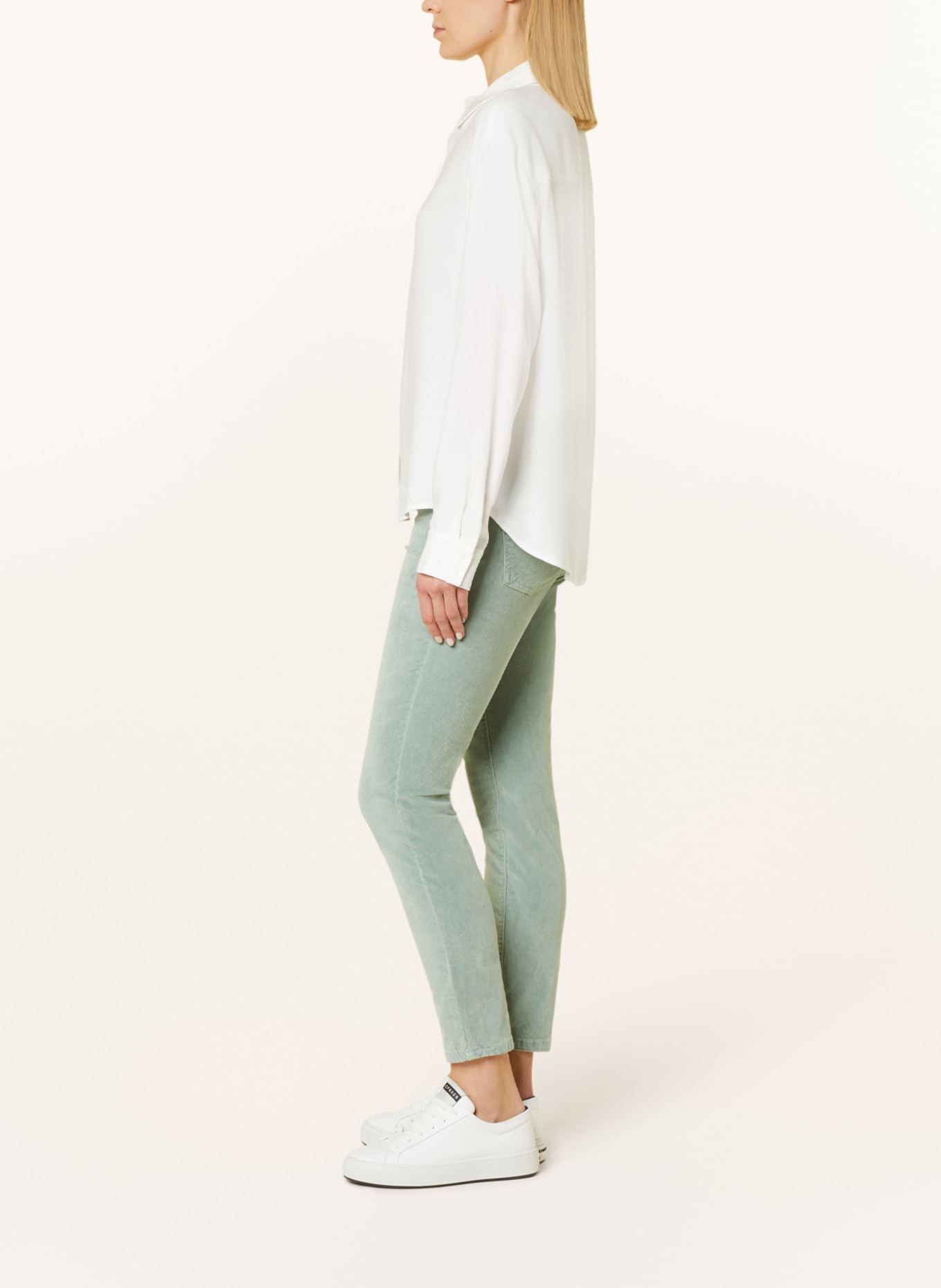 OPUS Velvet trousers EVITA, Color: LIGHT GREEN (Image 4)