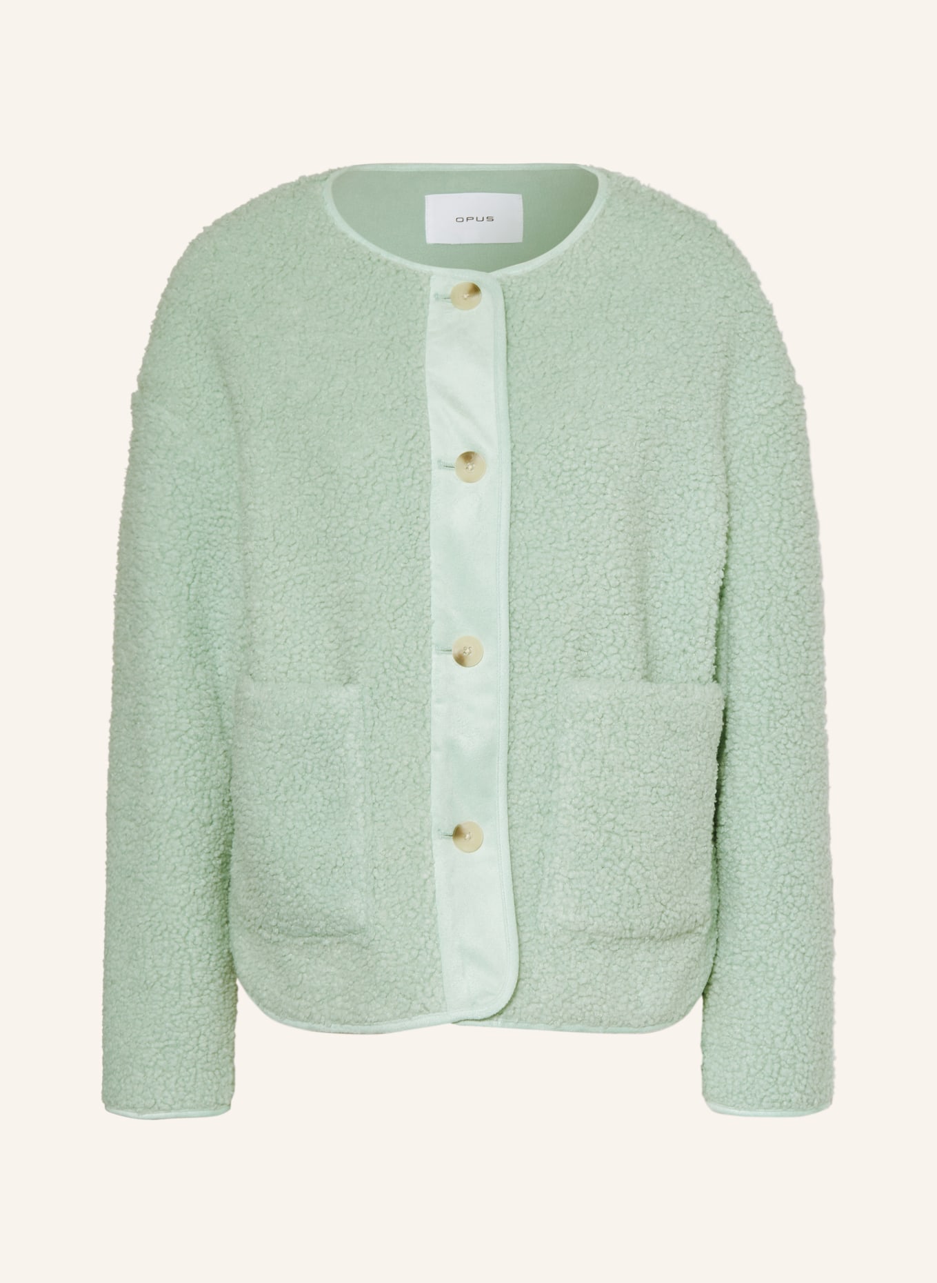 OPUS Teddy jacket JUPINA, Color: LIGHT GREEN (Image 1)