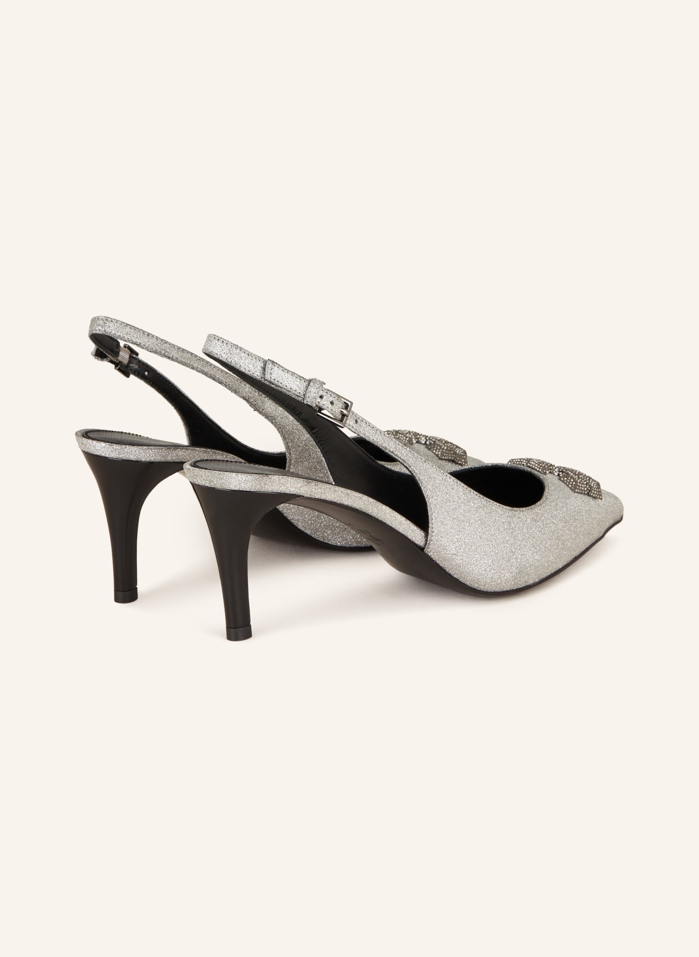 TORY BURCH Pumps ELEANOR with decorative gems, Color: SILVER (Image 2)