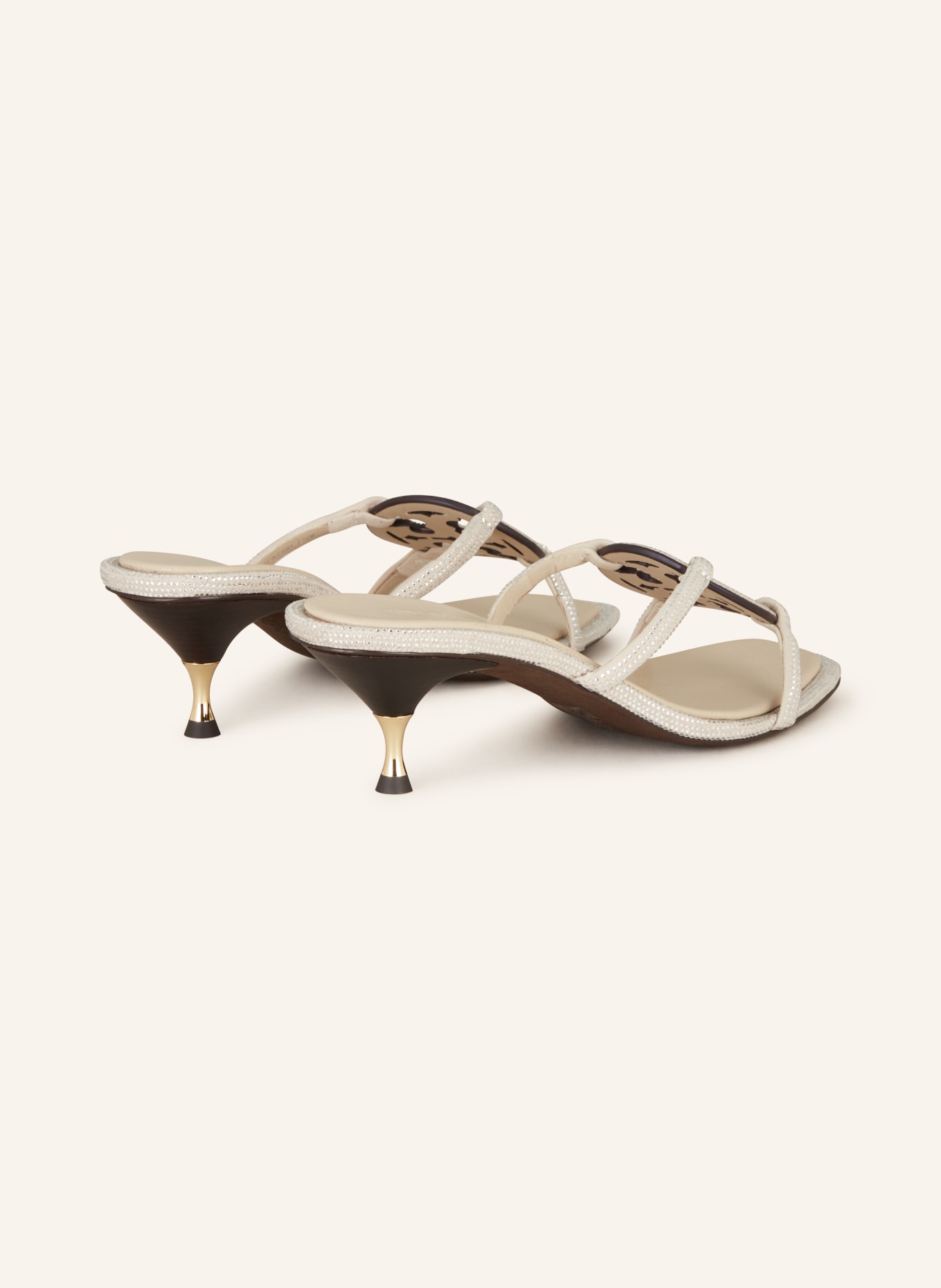 TORY BURCH Mules MILLER with decorative gems, Color: SILVER (Image 2)