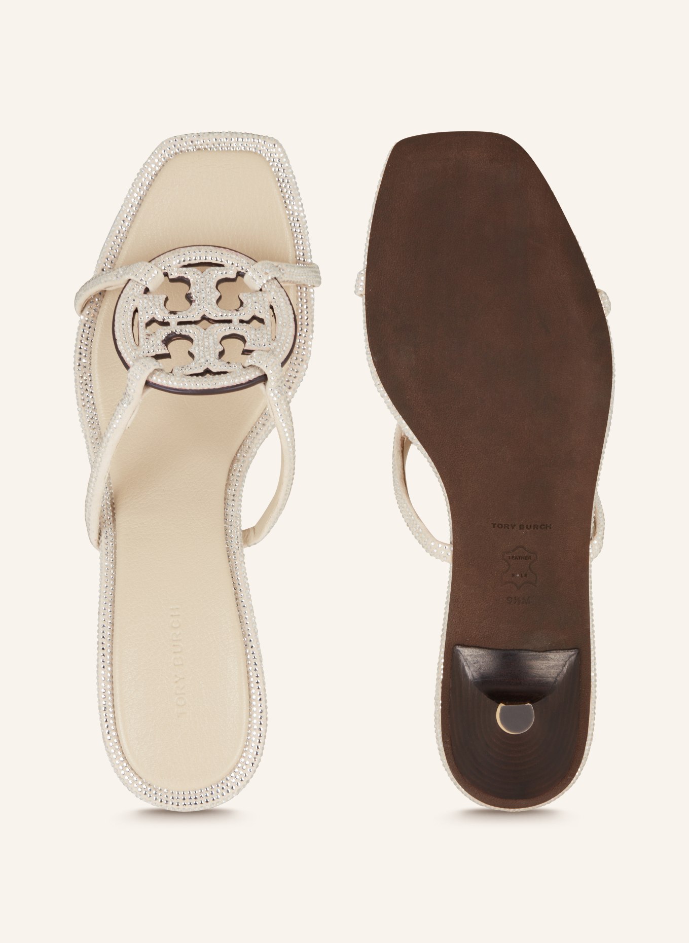 TORY BURCH Mules MILLER with decorative gems, Color: SILVER (Image 5)