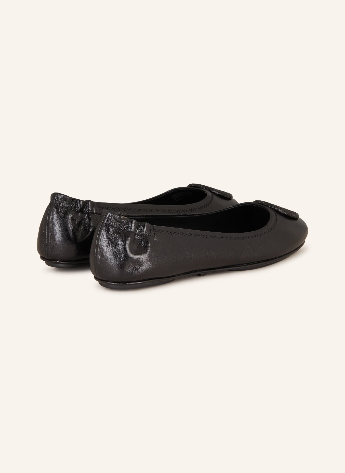 TORY BURCH Ballet flats MINNIE with decorative gems, Color: BLACK (Image 2)