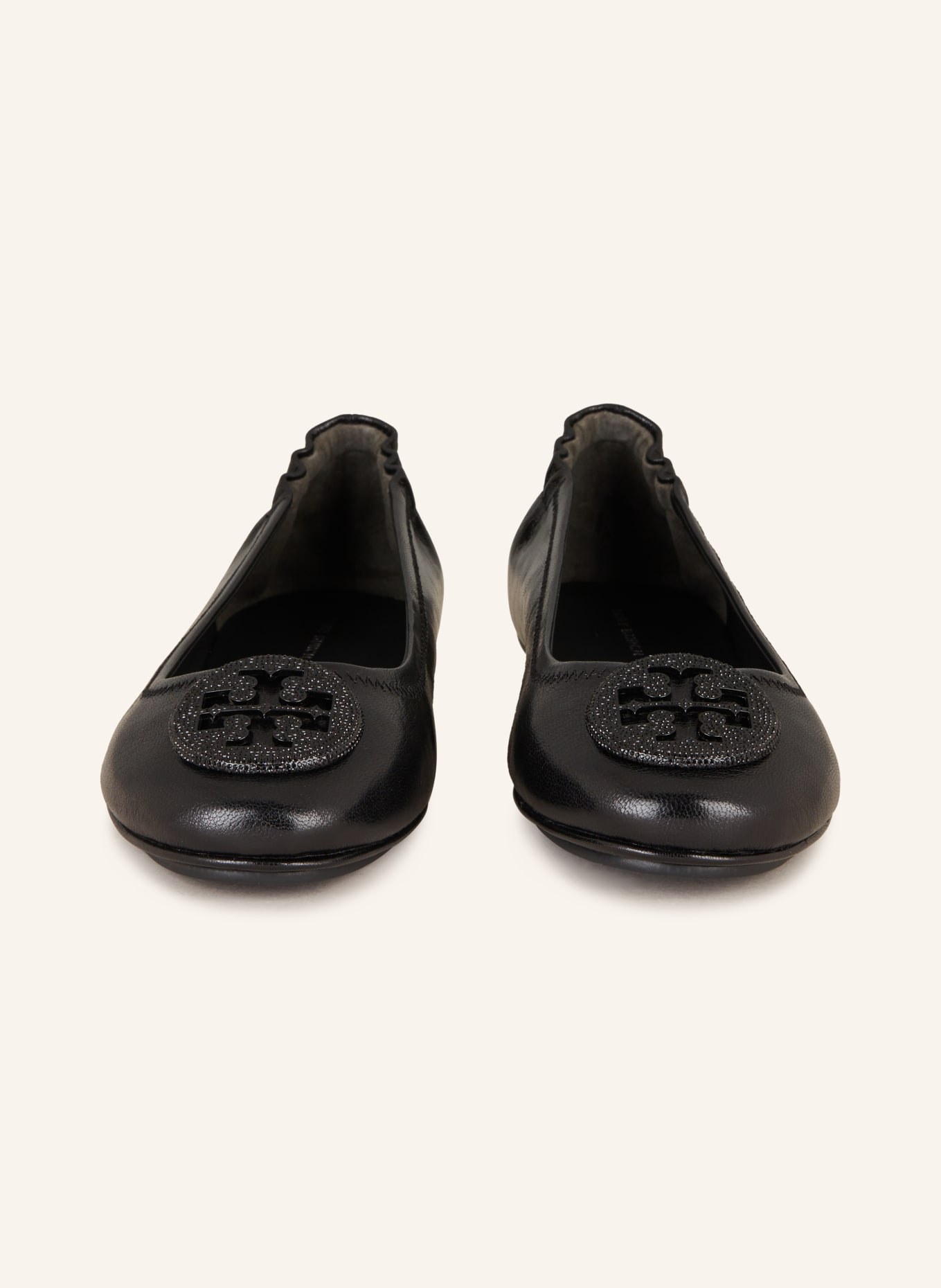 TORY BURCH Ballet flats MINNIE with decorative gems, Color: BLACK (Image 3)
